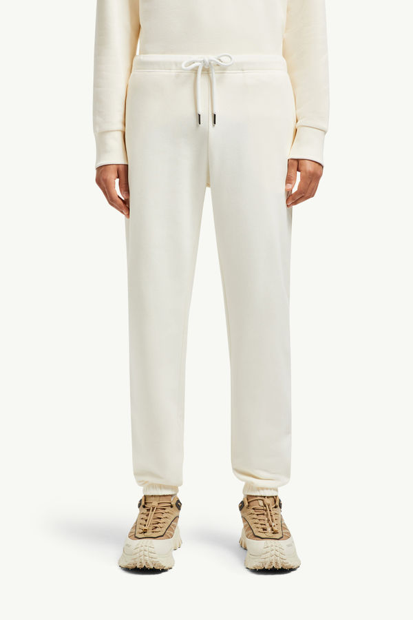 Jogginghose aus Baumwolle mit Logoaufnäher Herren Weiß Moncler 3
