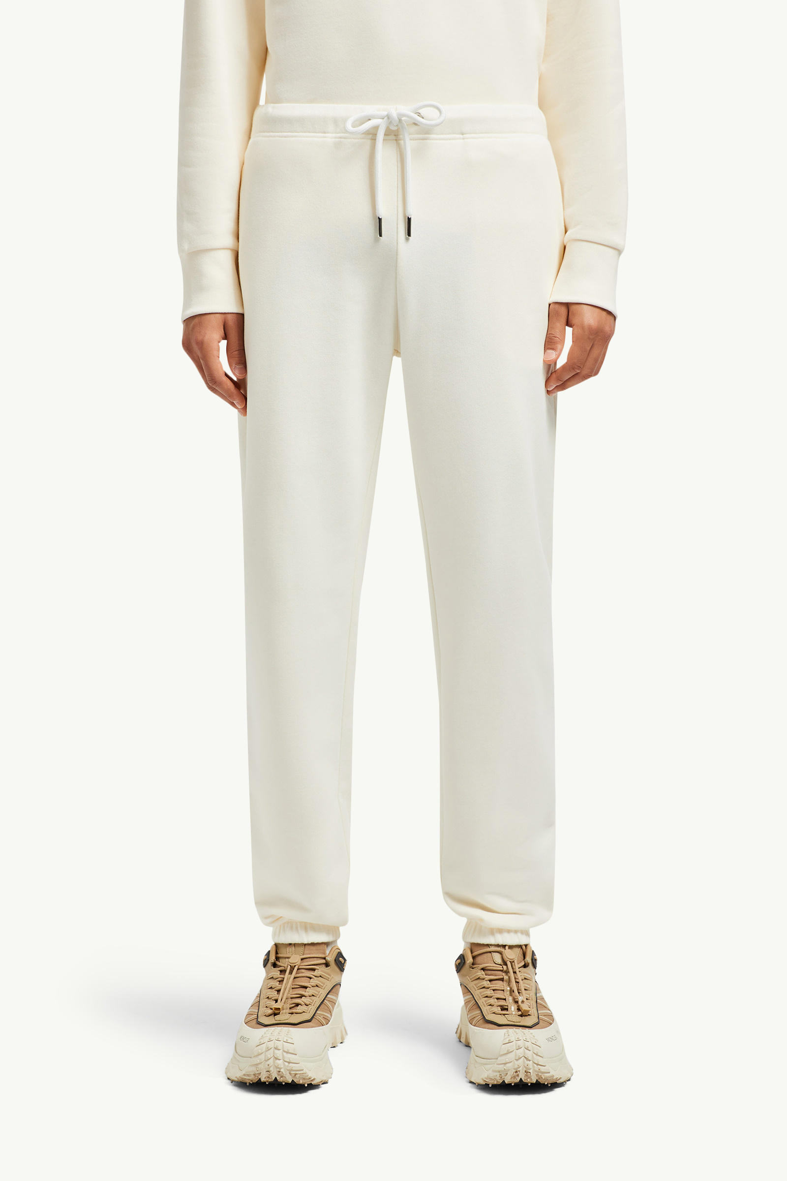 Jogginghose aus Baumwolle mit Logoaufnäher Herren Weiß Moncler 3