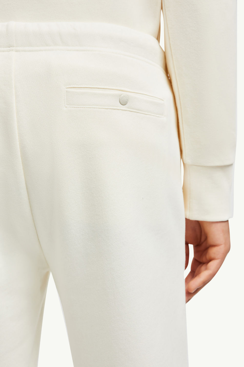 Logo Patch Cotton Track Pants Men White Moncler 5