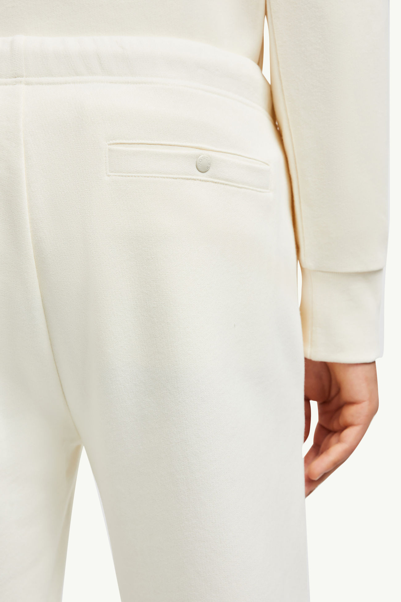 Pantalones deportivos de algodón con parche con logotipo Hombre Blanco Moncler 5