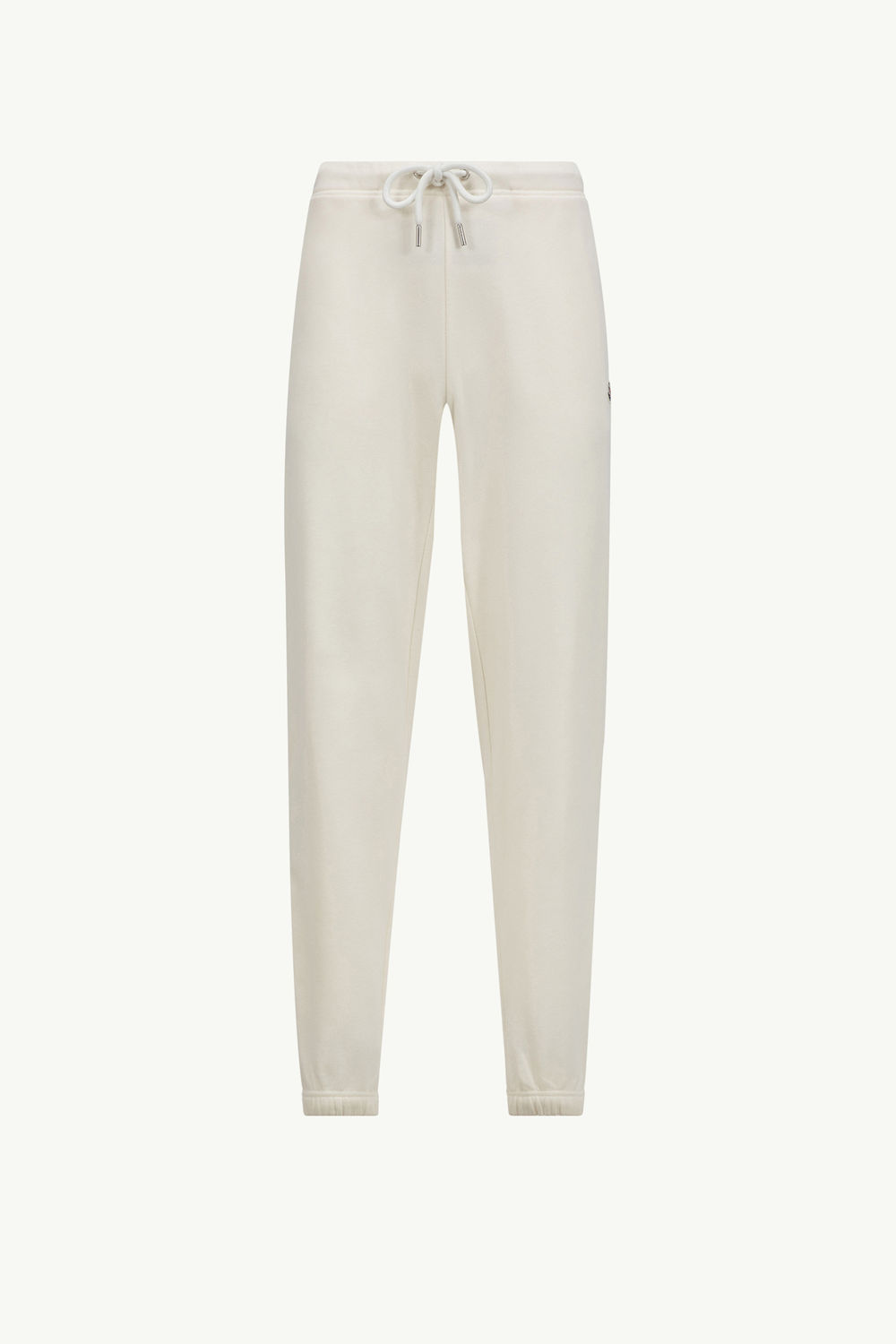 Logo Patch Cotton Track Pants Men White Moncler 2