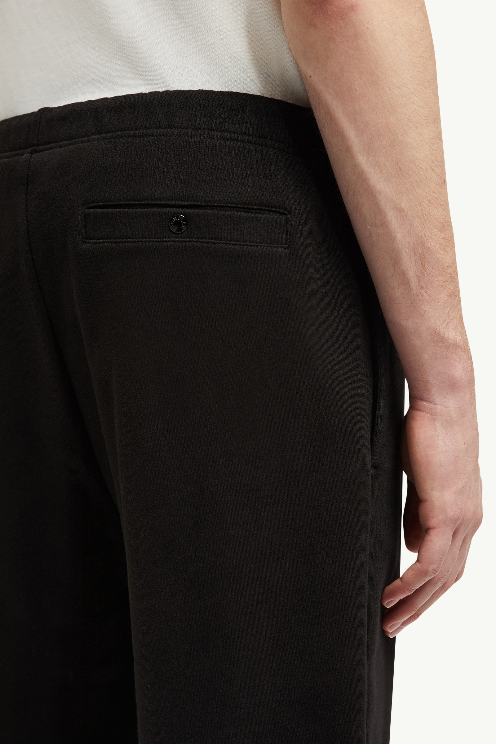 Logo Patch Cotton Track Pants Men Black Moncler 5