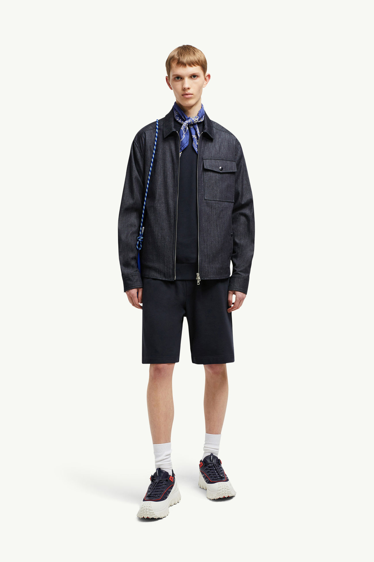 男士棉质和牛仔短裤 男士 海军蓝色 Moncler 0
