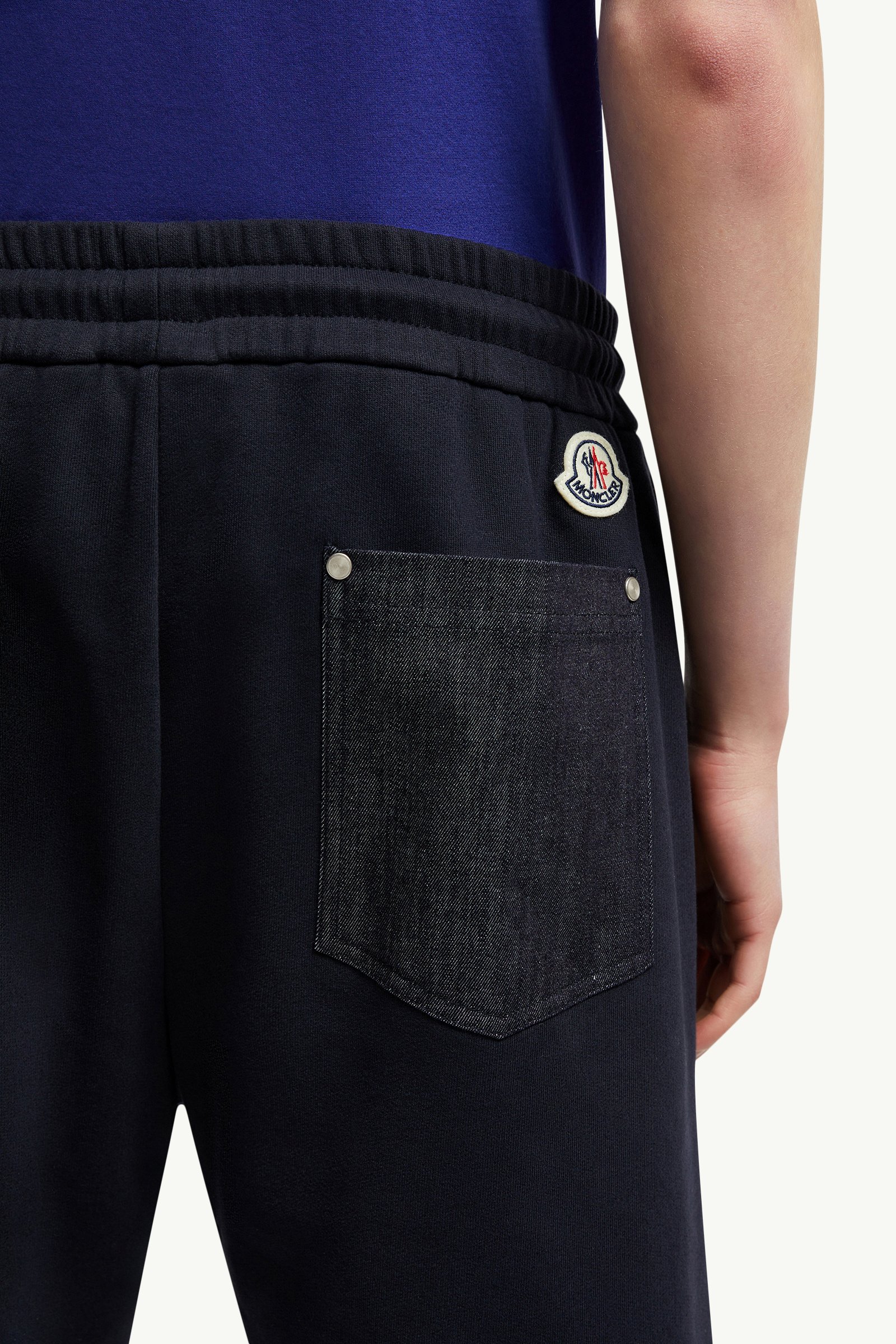 Cotton & Denim Shorts Men Navy Blue Moncler 1