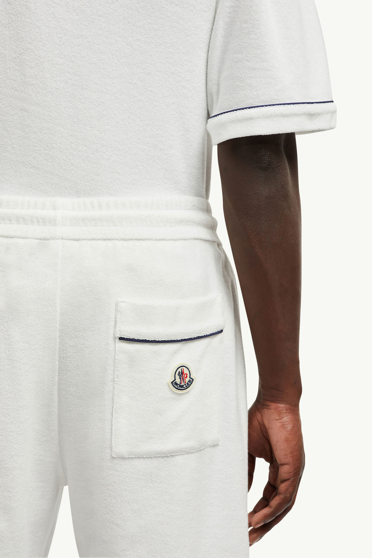 Cotton Terry Cloth Shorts Men White Moncler 1