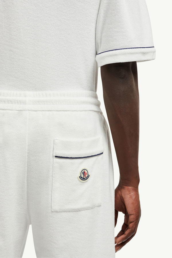 Shorts de tejido de rizo de algodón Hombre Blanco Moncler 1