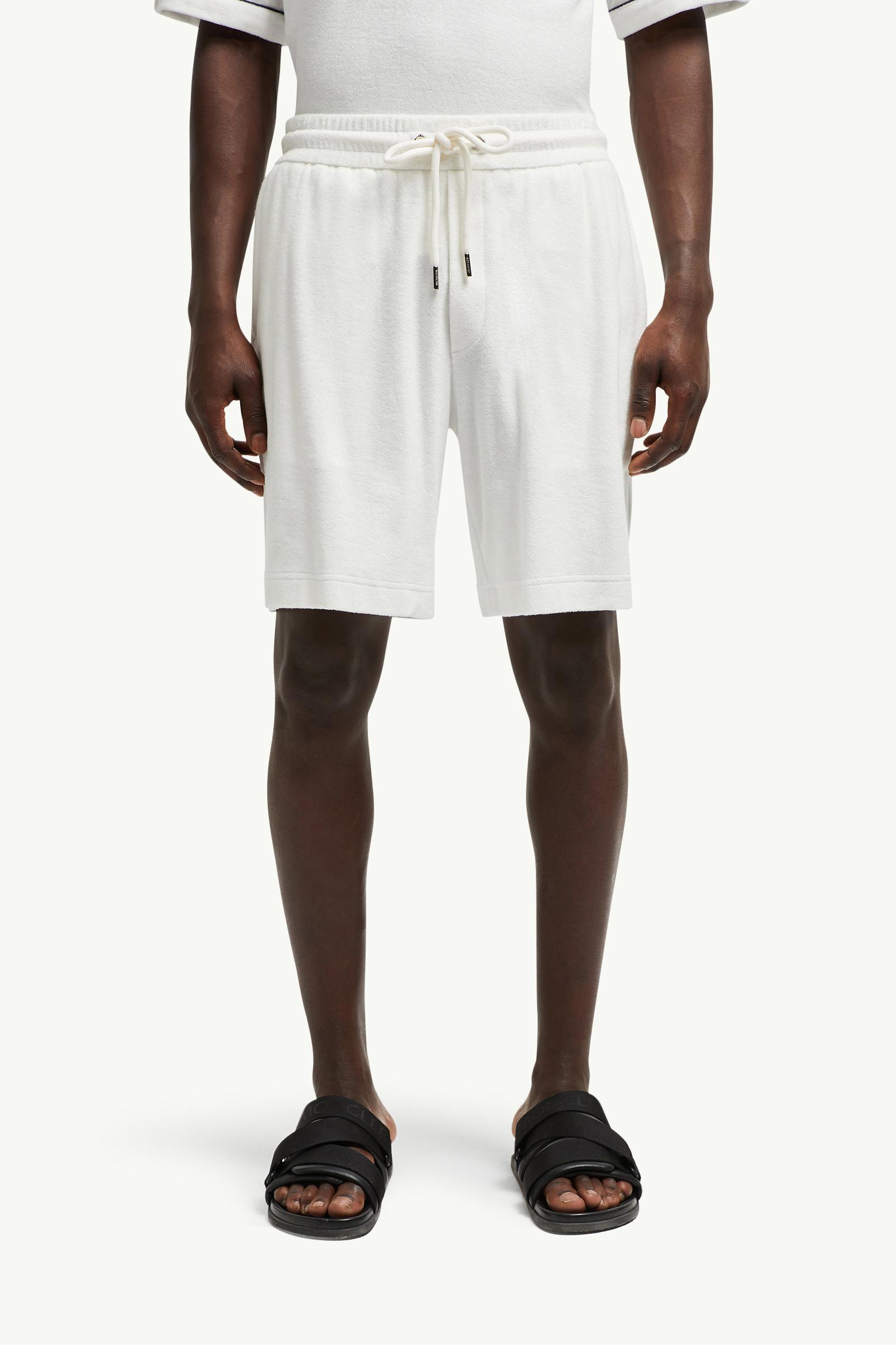 White Cotton Terry Cloth Shorts - Pants & Shorts for Men