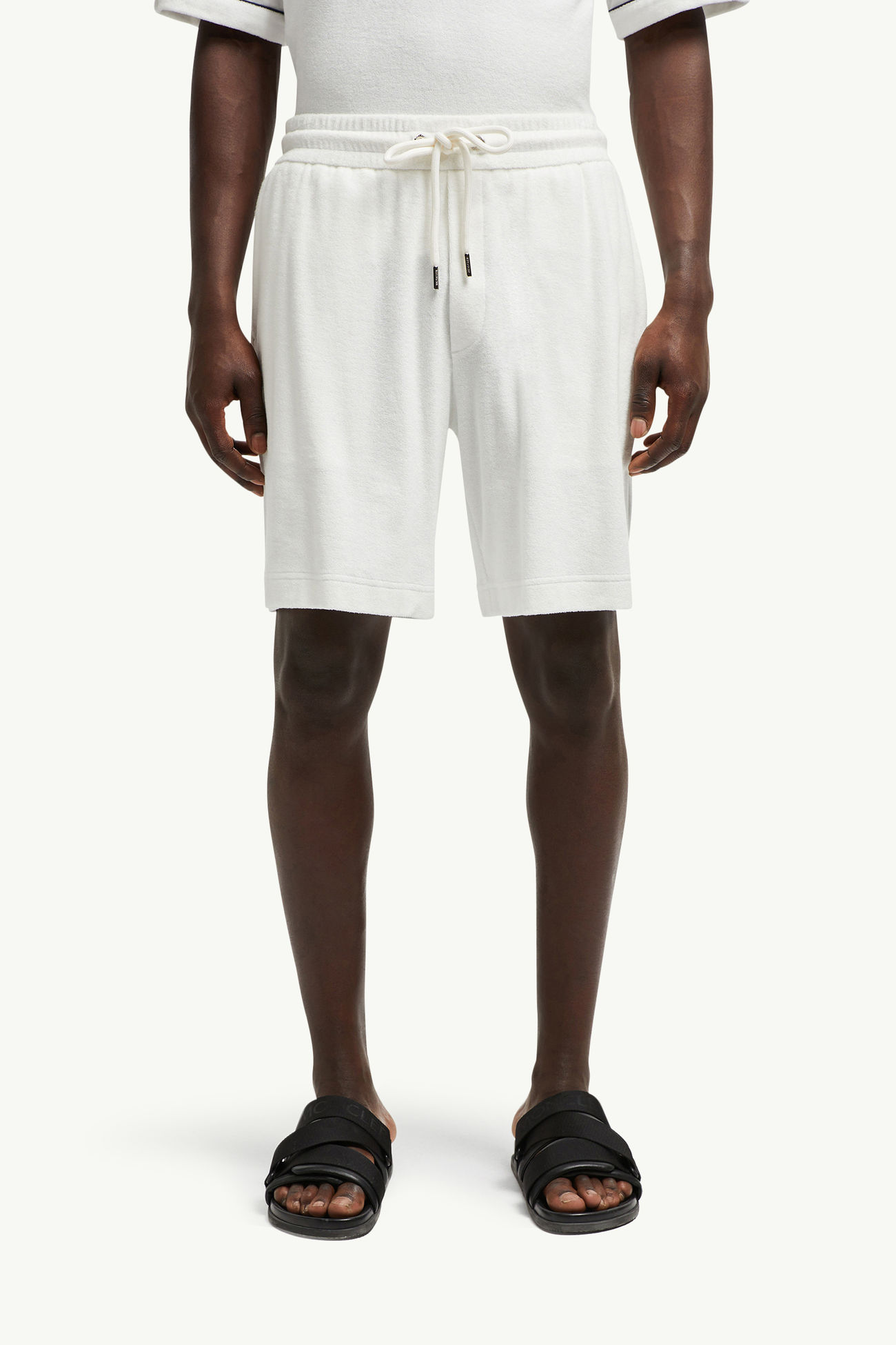 Cotton Terry Cloth Shorts Men White Moncler 3