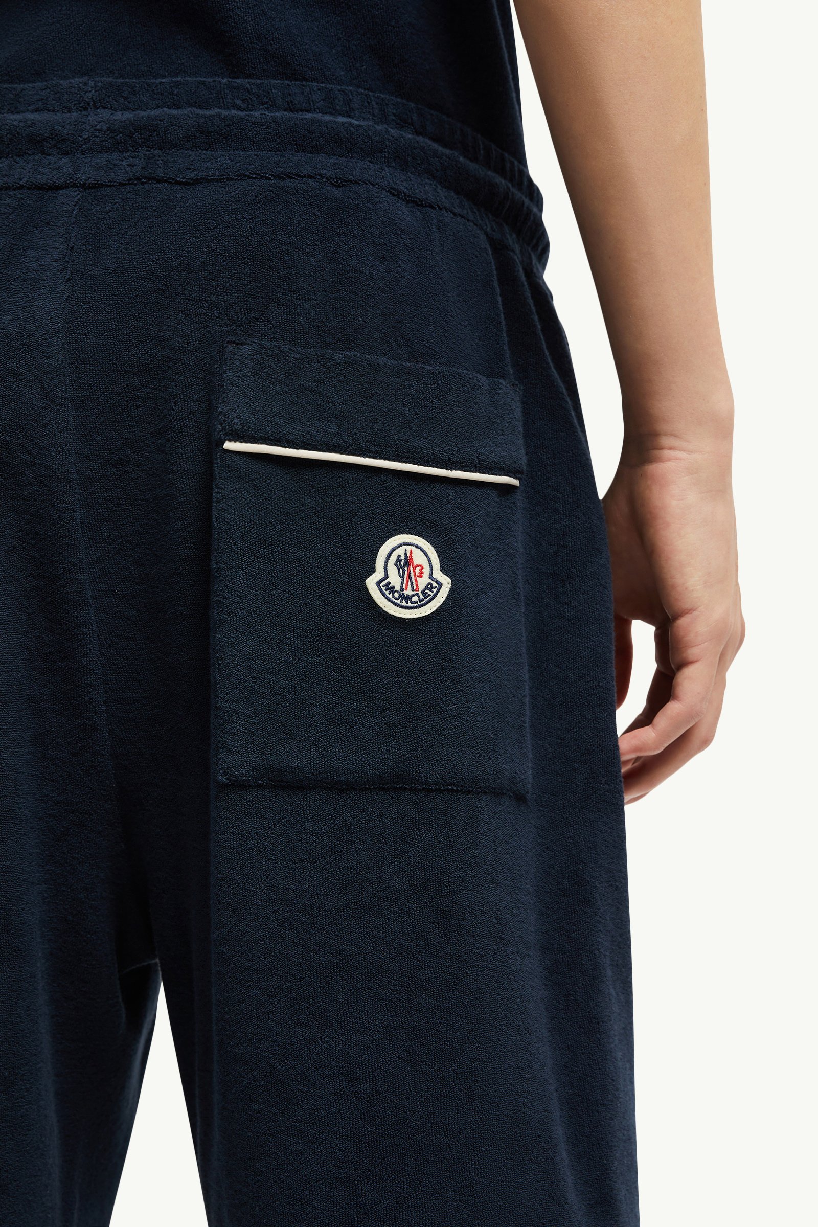 Cotton Terry Cloth Shorts Men Navy Blue Moncler 1