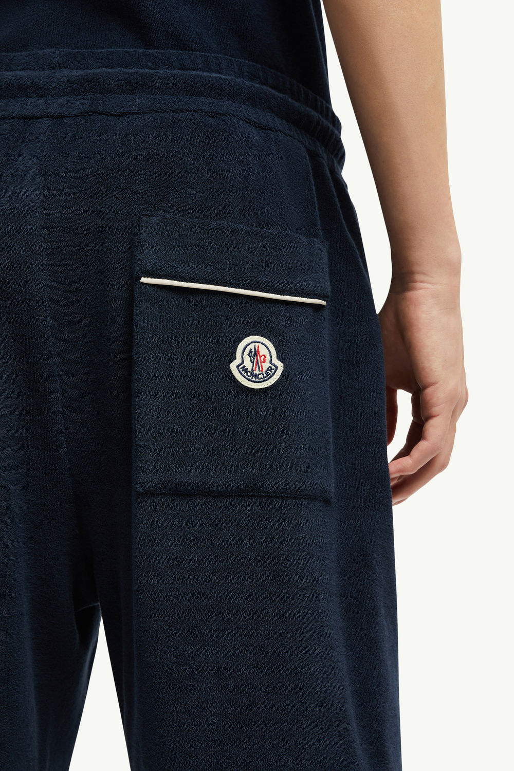 Cotton Terry Cloth Shorts Men Navy Blue Moncler 1