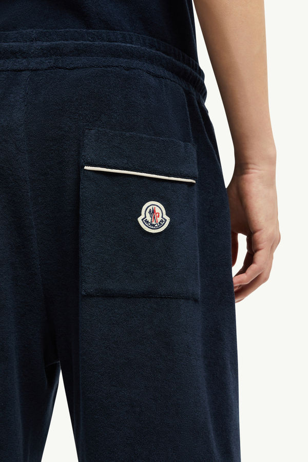 Shorts de tejido de rizo de algodón Hombre Azul marino Moncler 1