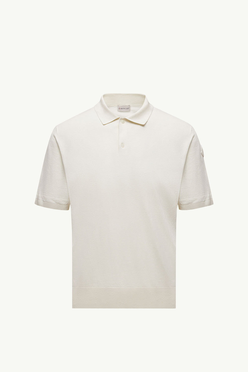 Polo de punto de lino y seda Hombre Blanco Moncler 2