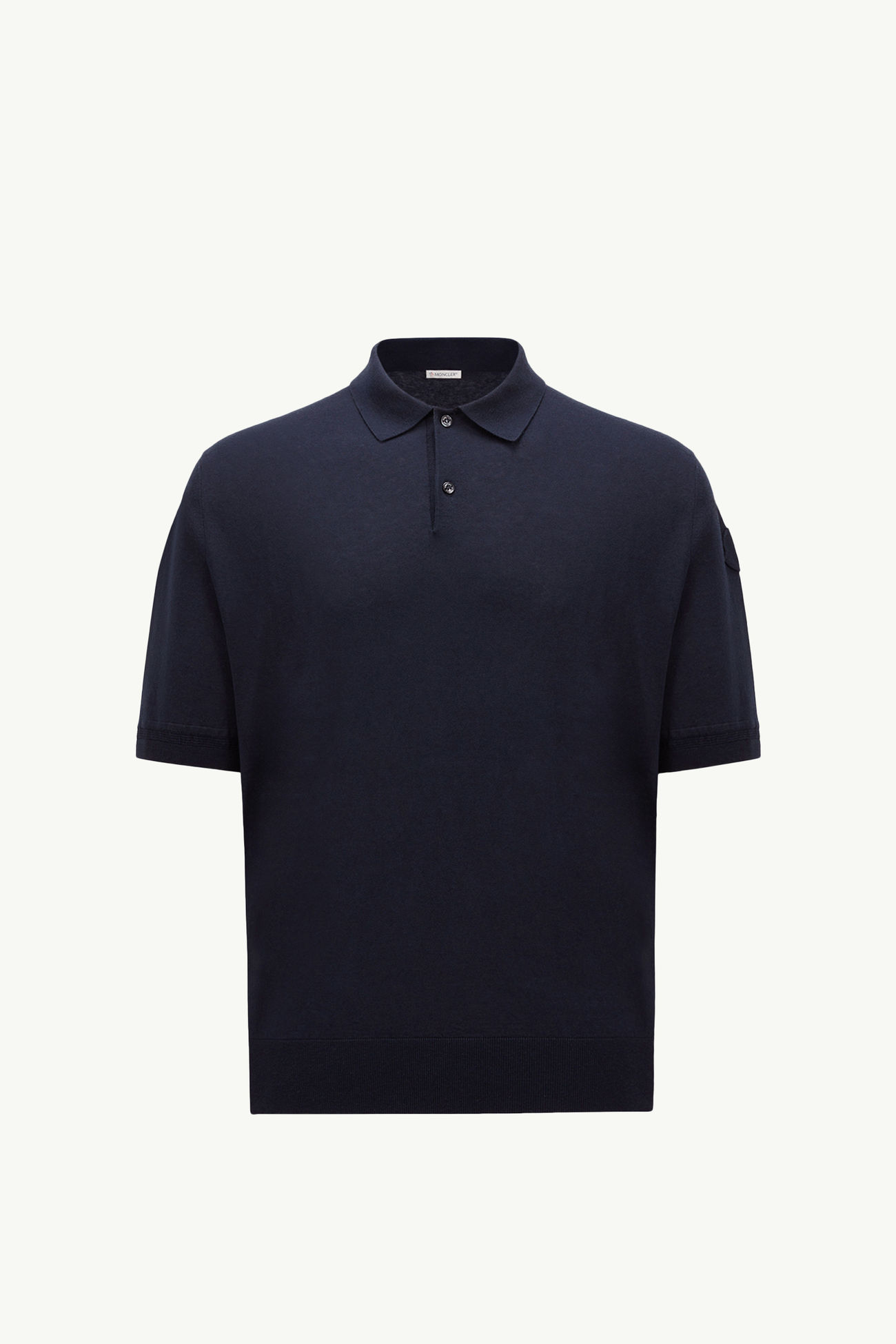 Silk & Linen Knit Polo Shirt Men Navy Blue Moncler 2