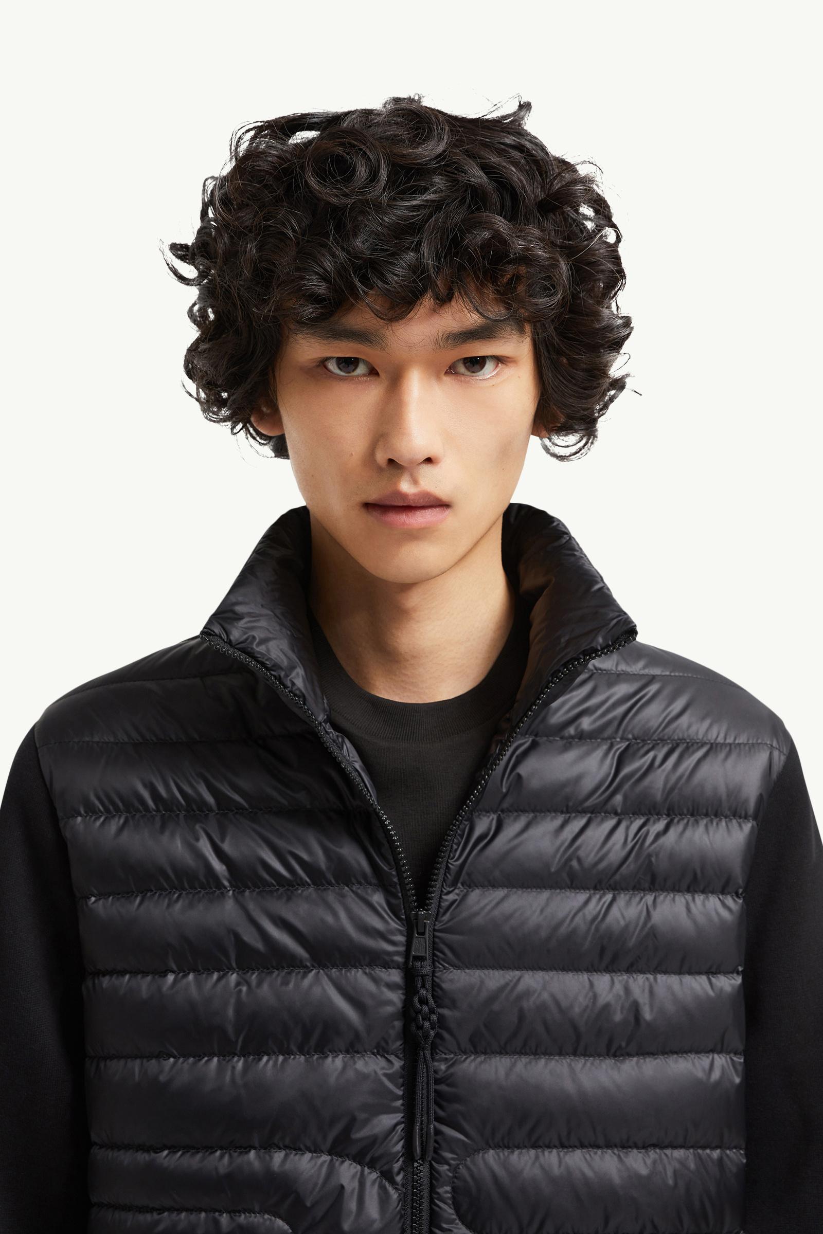 Padded Snake-Quilted Cotton Cardigan Men Black Moncler 1