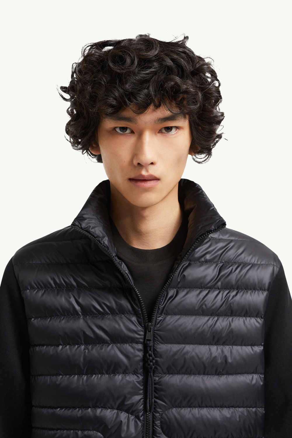 Gepolsterte Strickjacke aus Baumwolle mit Schlangen-Steppung Herren Schwarz Moncler 1