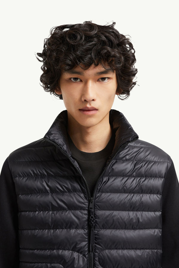 Padded Snake-Quilted Cotton Cardigan Men Black Moncler 1