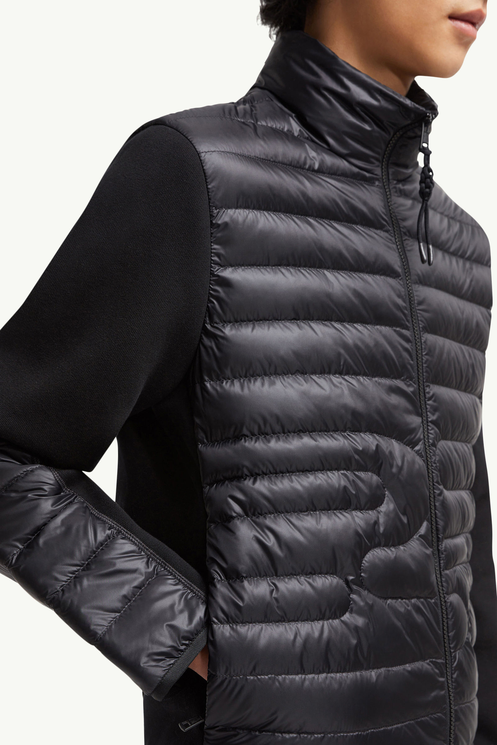 Padded Snake-Quilted Cotton Cardigan Men Black Moncler 5