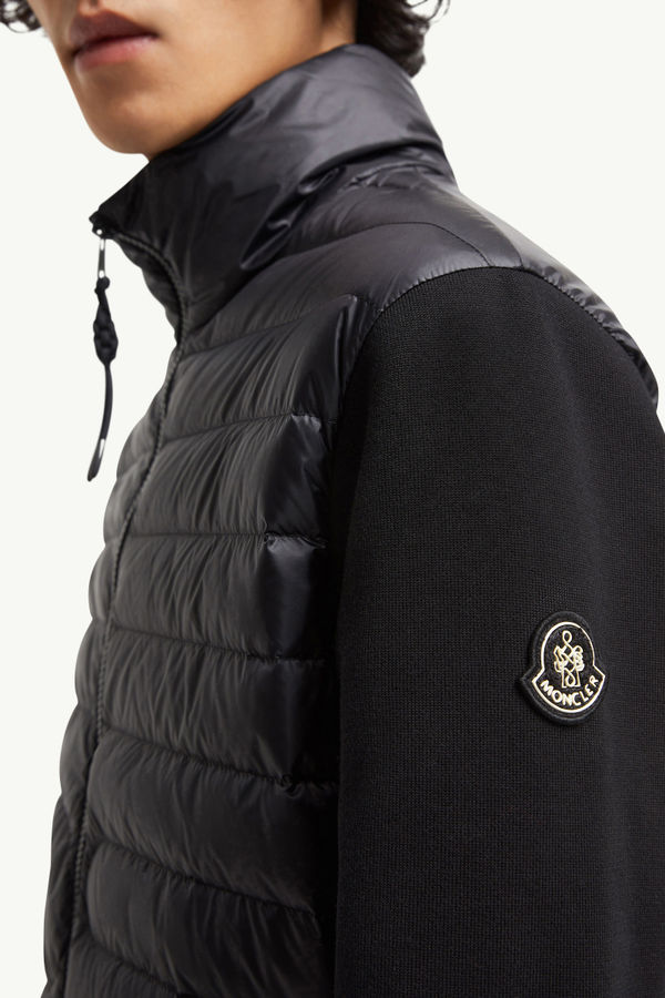 Padded Snake-Quilted Cotton Cardigan Men Black Moncler 6