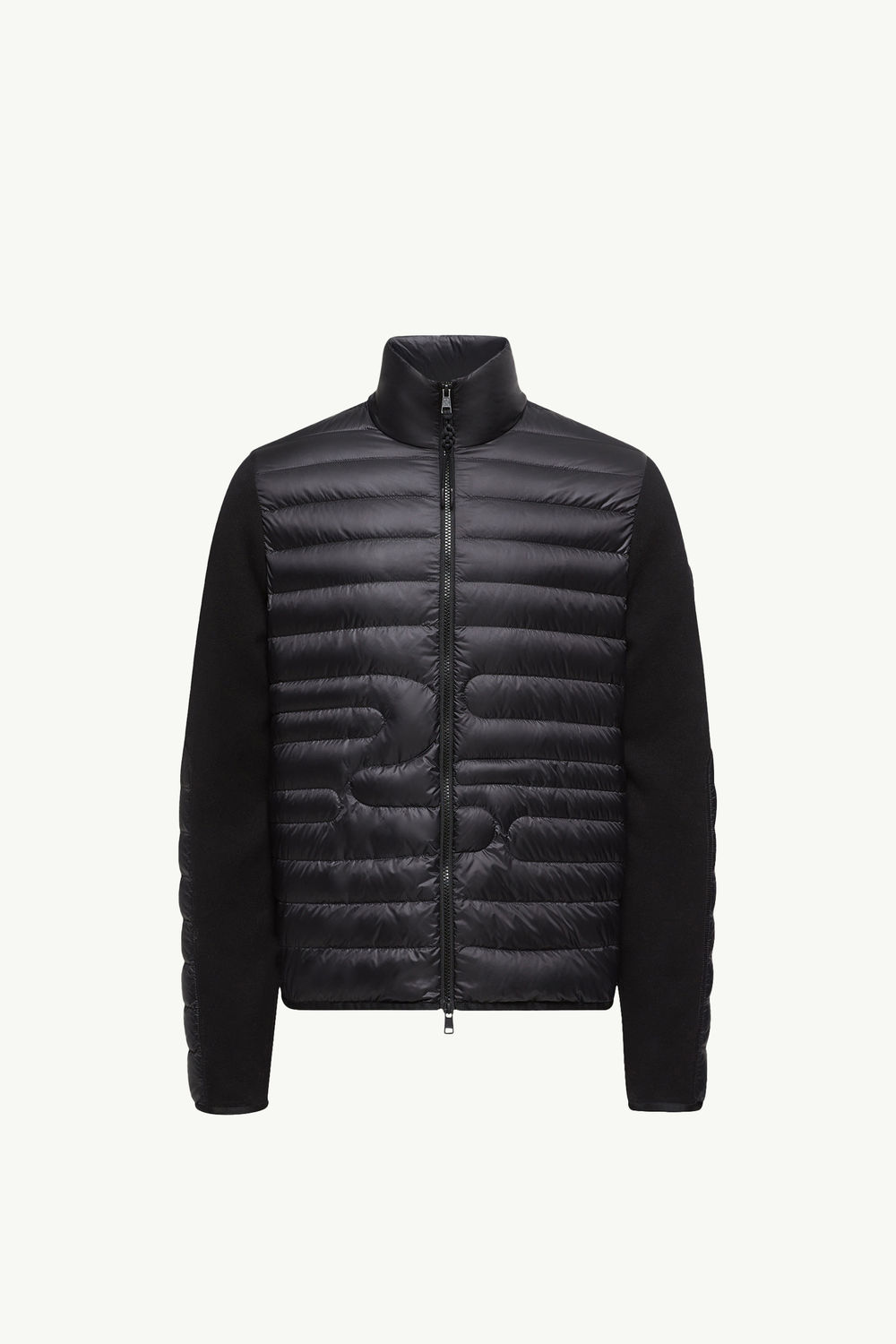 Gepolsterte Strickjacke aus Baumwolle mit Schlangen-Steppung Herren Schwarz Moncler 2
