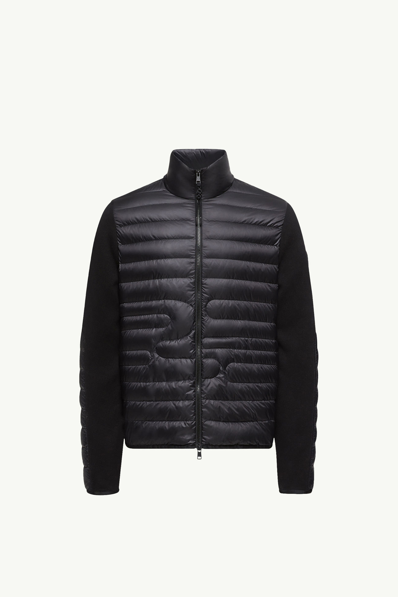 男士加衬蛇形绗缝棉质开衫 男士 黑色 Moncler 2