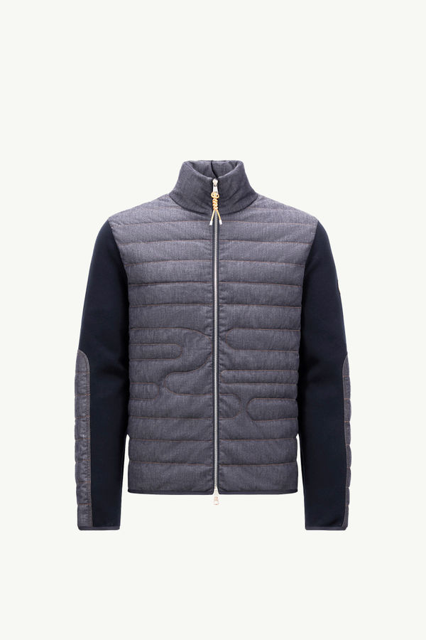 Cardigan en denim matelassé effet serpent Hommes Bleu marine Moncler 2