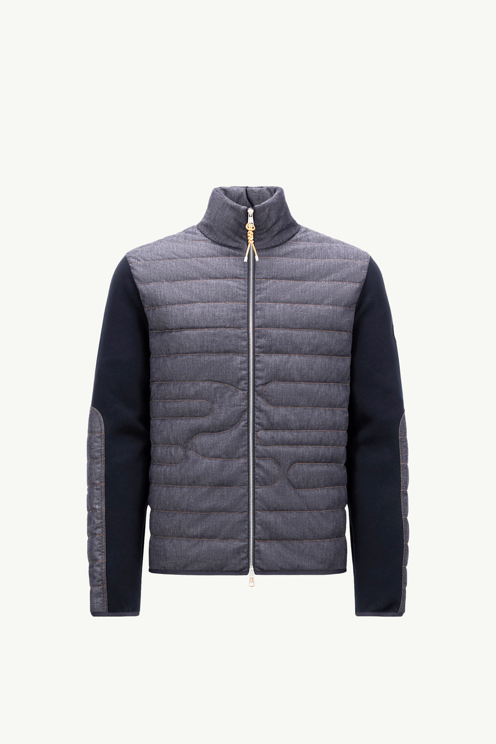 Padded Snake-Quilted Denim Cardigan Men Navy Blue Moncler 2