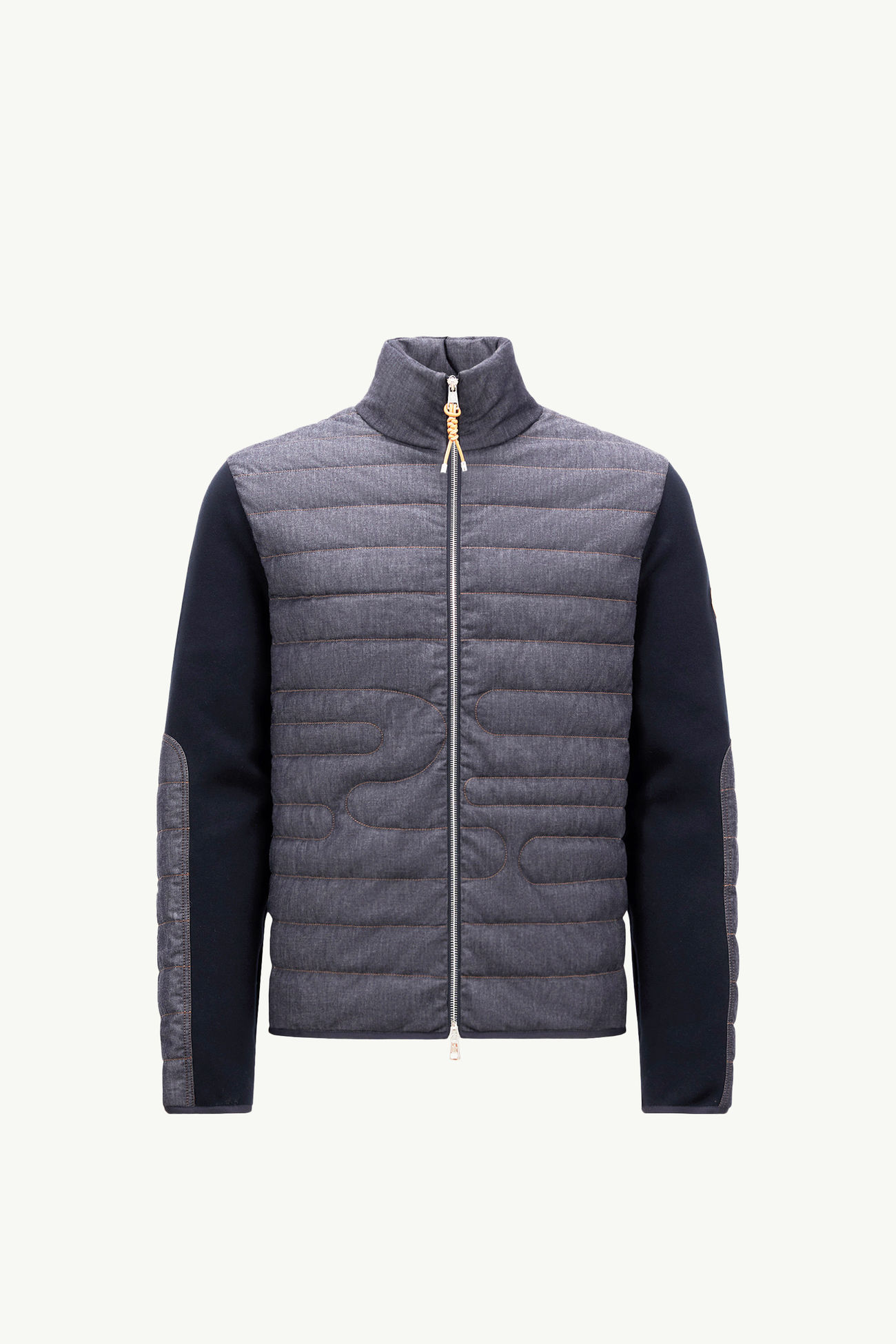 夾層蛇紋絎縫牛仔布開襟毛衣 男士 海軍藍色 Moncler 2