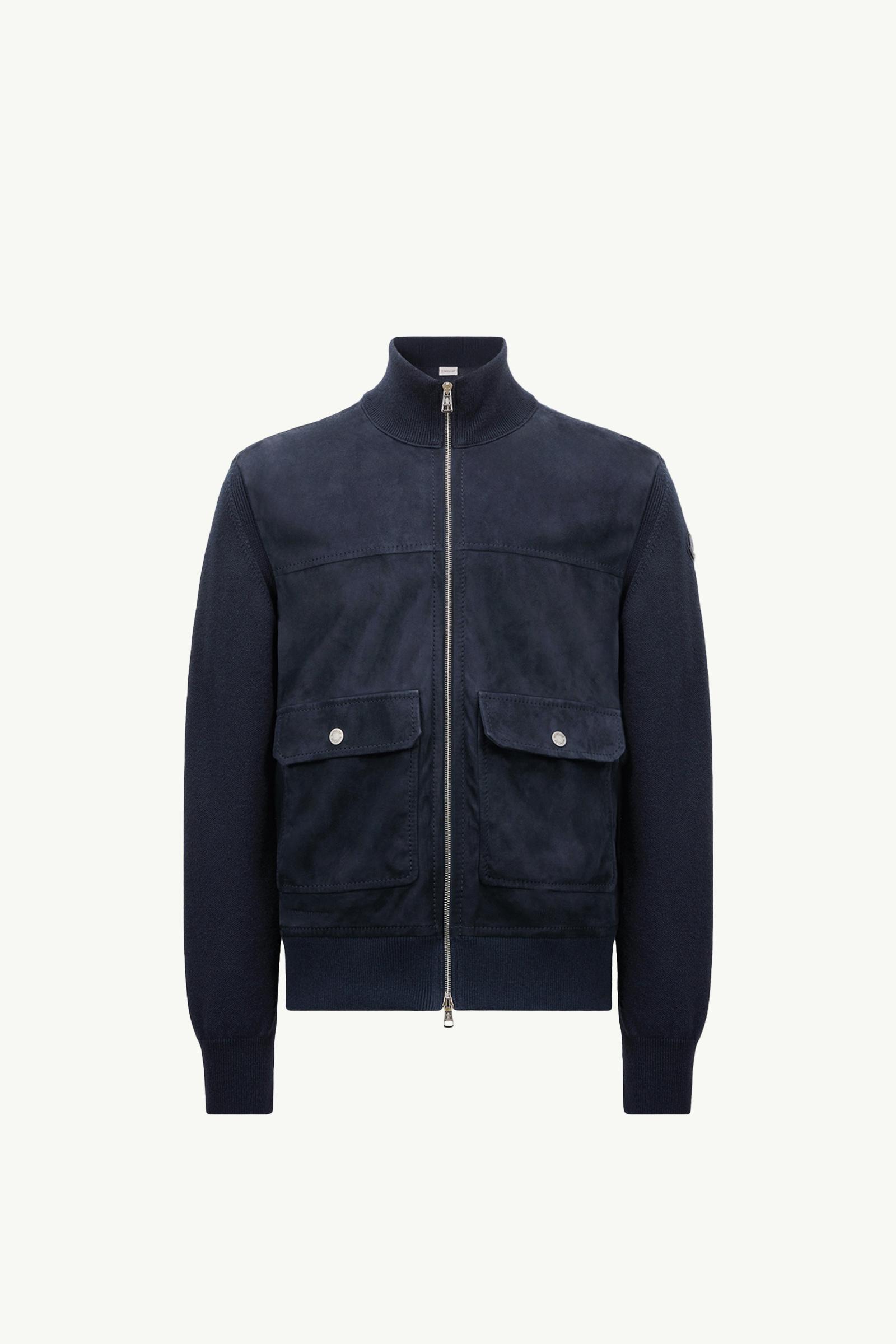 Wool, Cotton & Suede Zip-Up Cardigan_findInBoutique_image