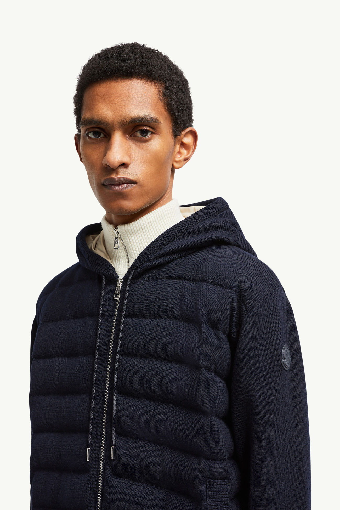 패딩 울 집업 후디 남성 다크 블루 Moncler 1