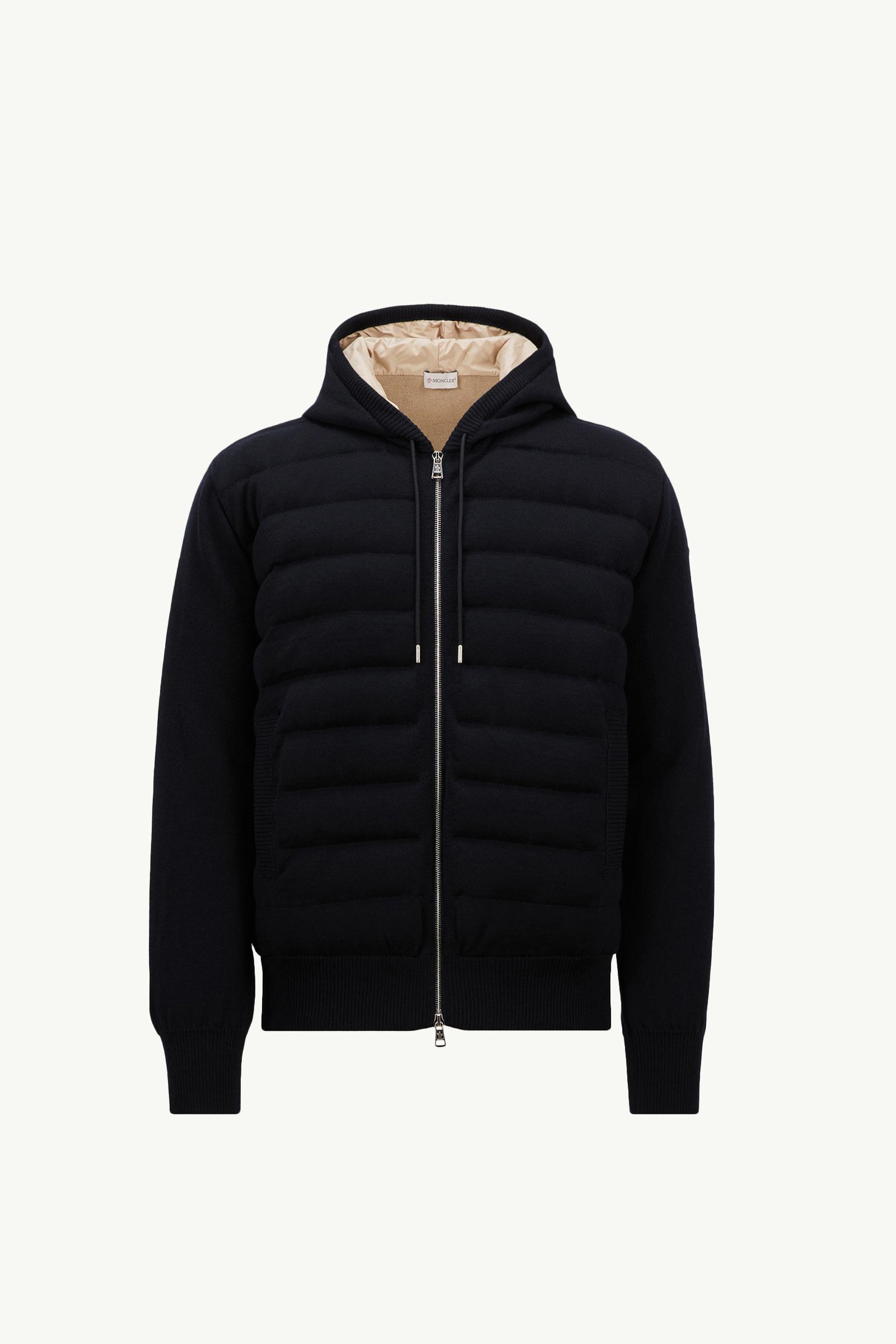 Dark Blue Padded Wool Zip-up hoodie - Sweaters & Cardigans Dark Blue Padded Wool Zip-up hoodie - Sweaters & Cardigans