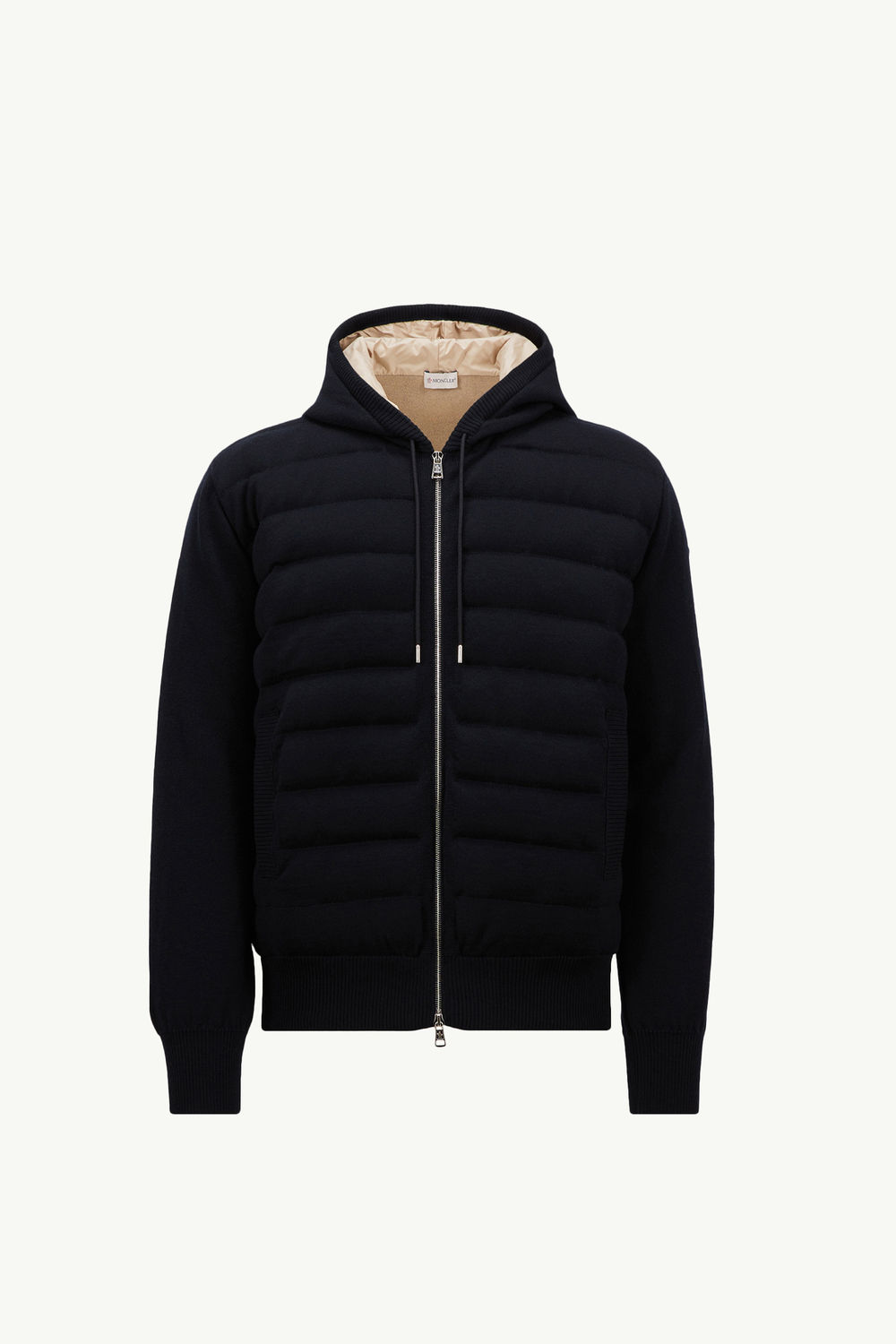 Sweat à capuche zippé matelassé en laine Hommes Bleu foncé Moncler 2