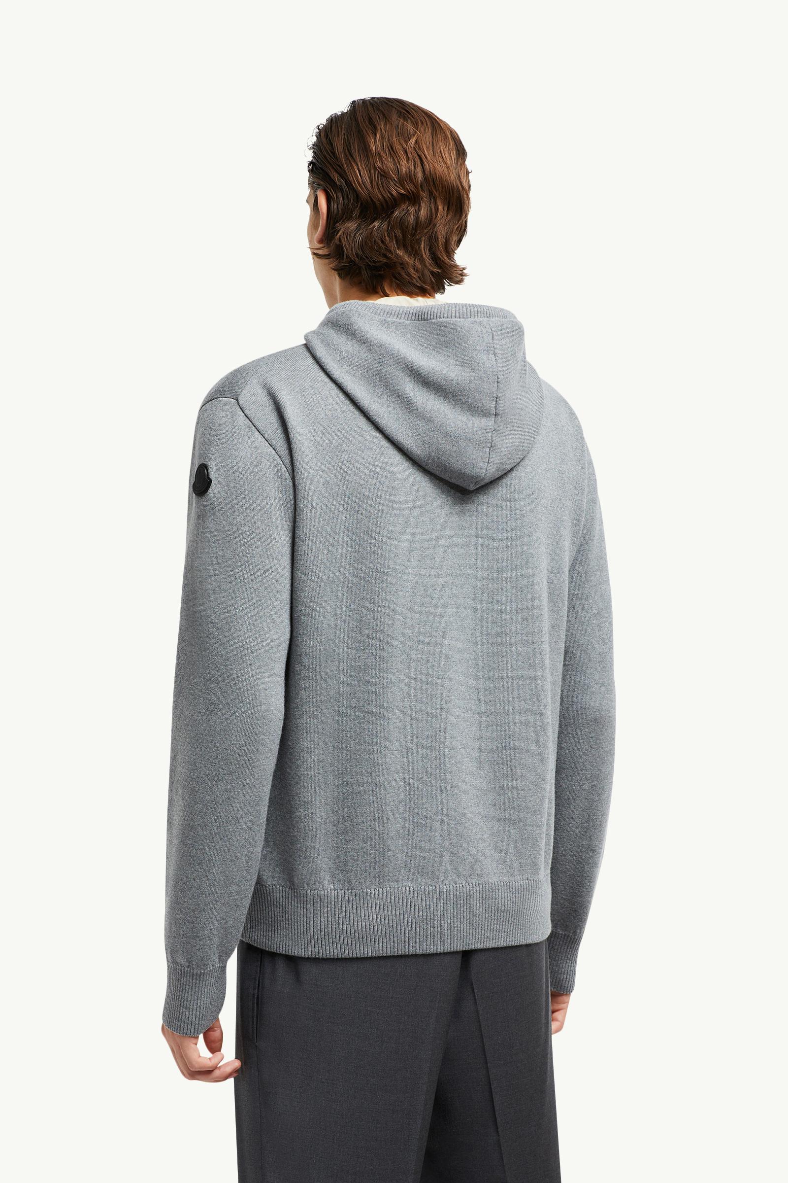 Gray Padded Wool Zip-up hoodie - Sweaters & Cardigans for