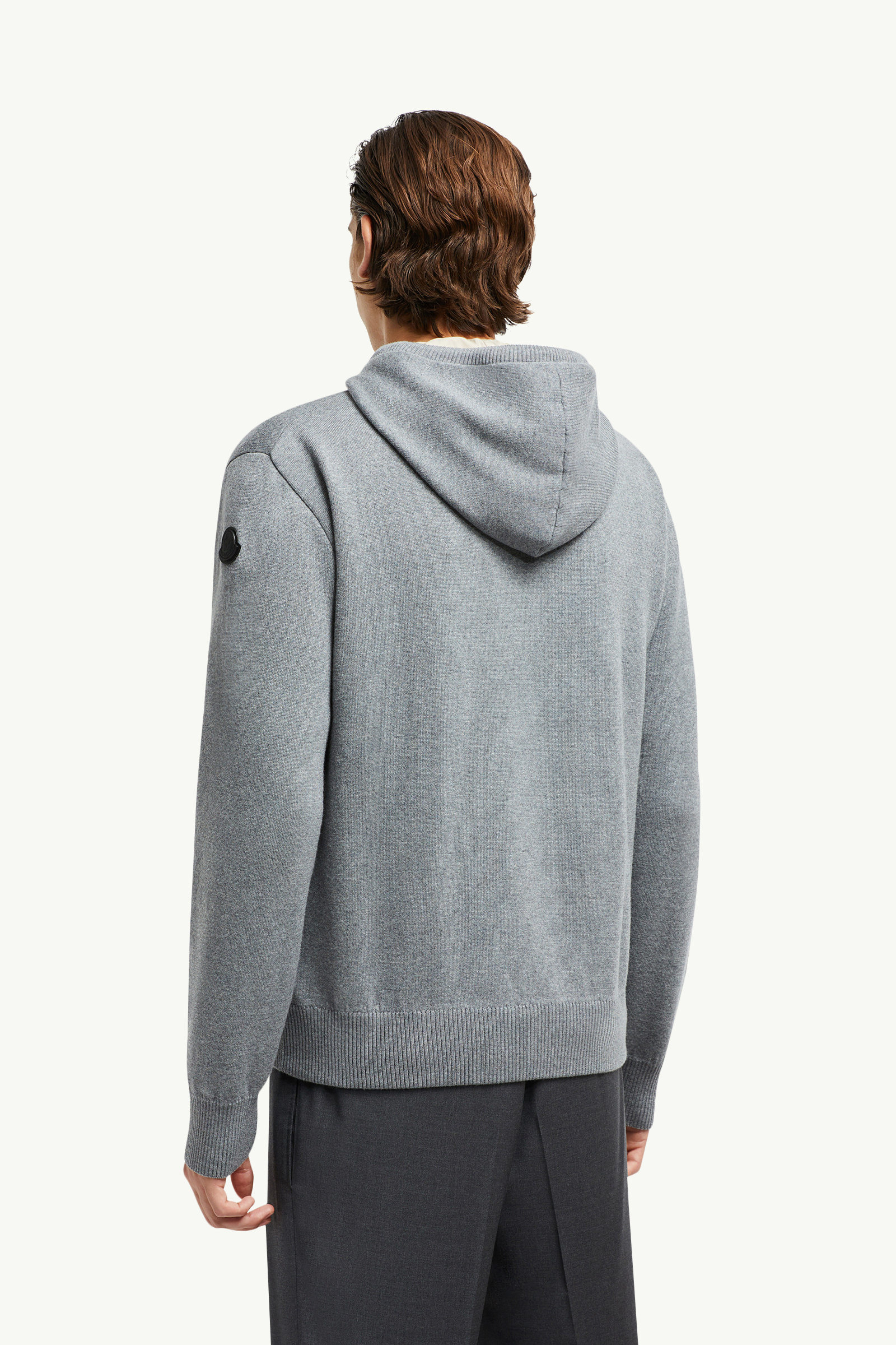 Sudadera con capucha de lana acolchada Hombre Gris Moncler 4