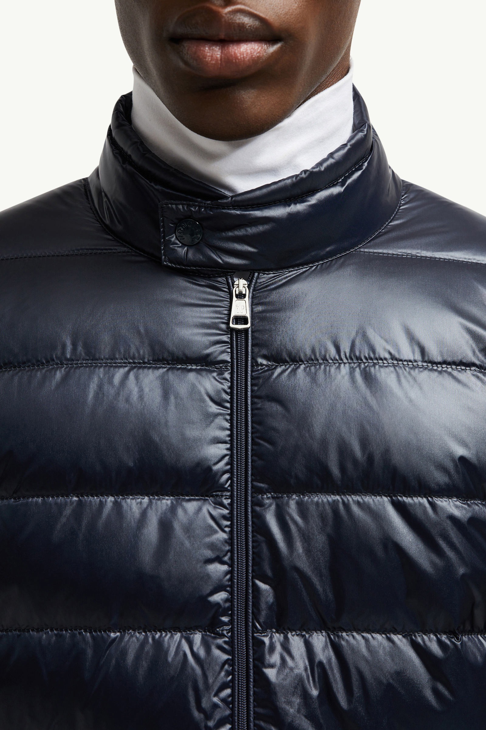 Wattierte Strickjacke aus Wolle mit Reißverschluss Herren Blau Moncler 6