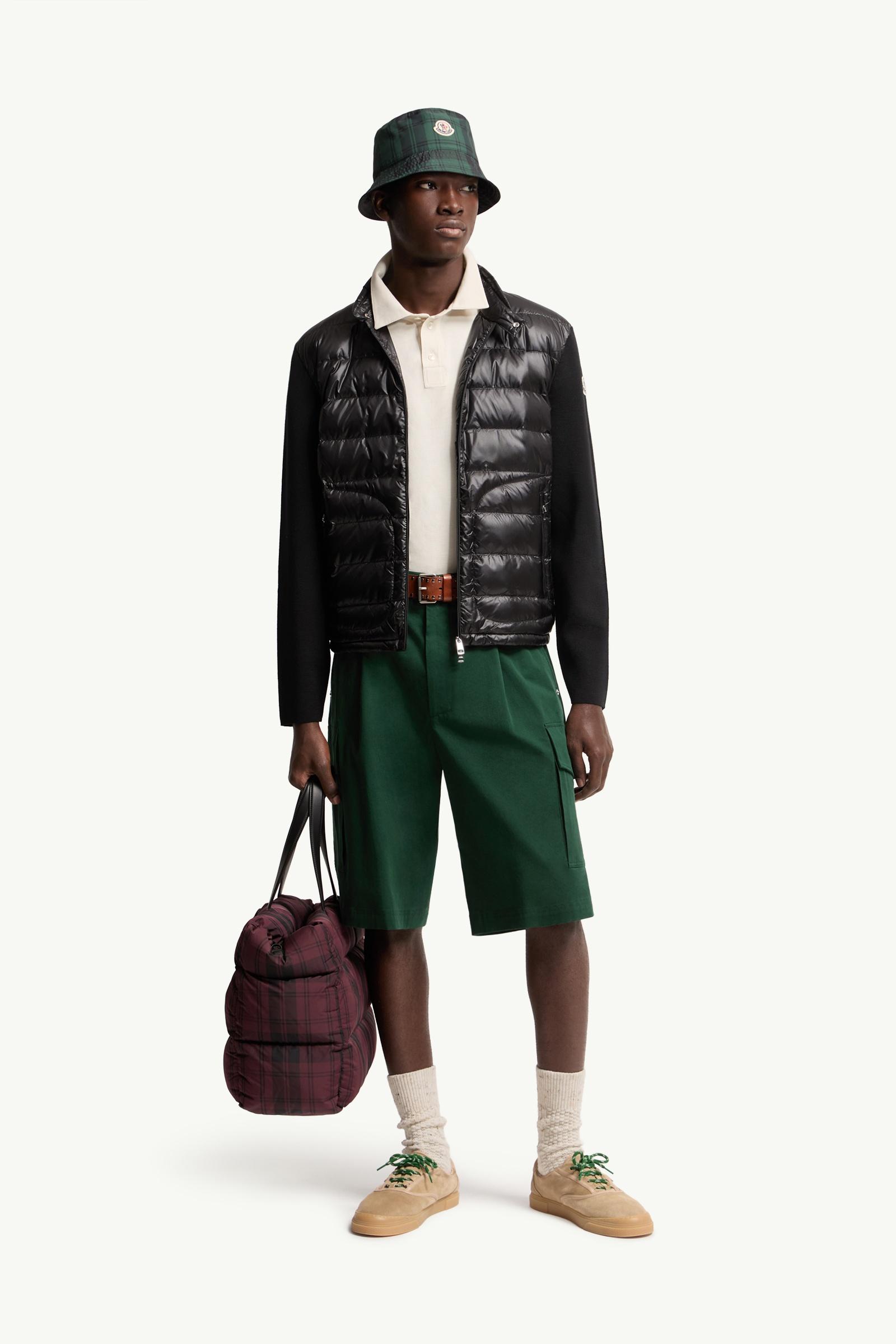 MONCLER ジップアップパデッドブルゾン ブラック Black Padded Wool Zip-Up Cardigan - Sweaters & Cardigans for Men