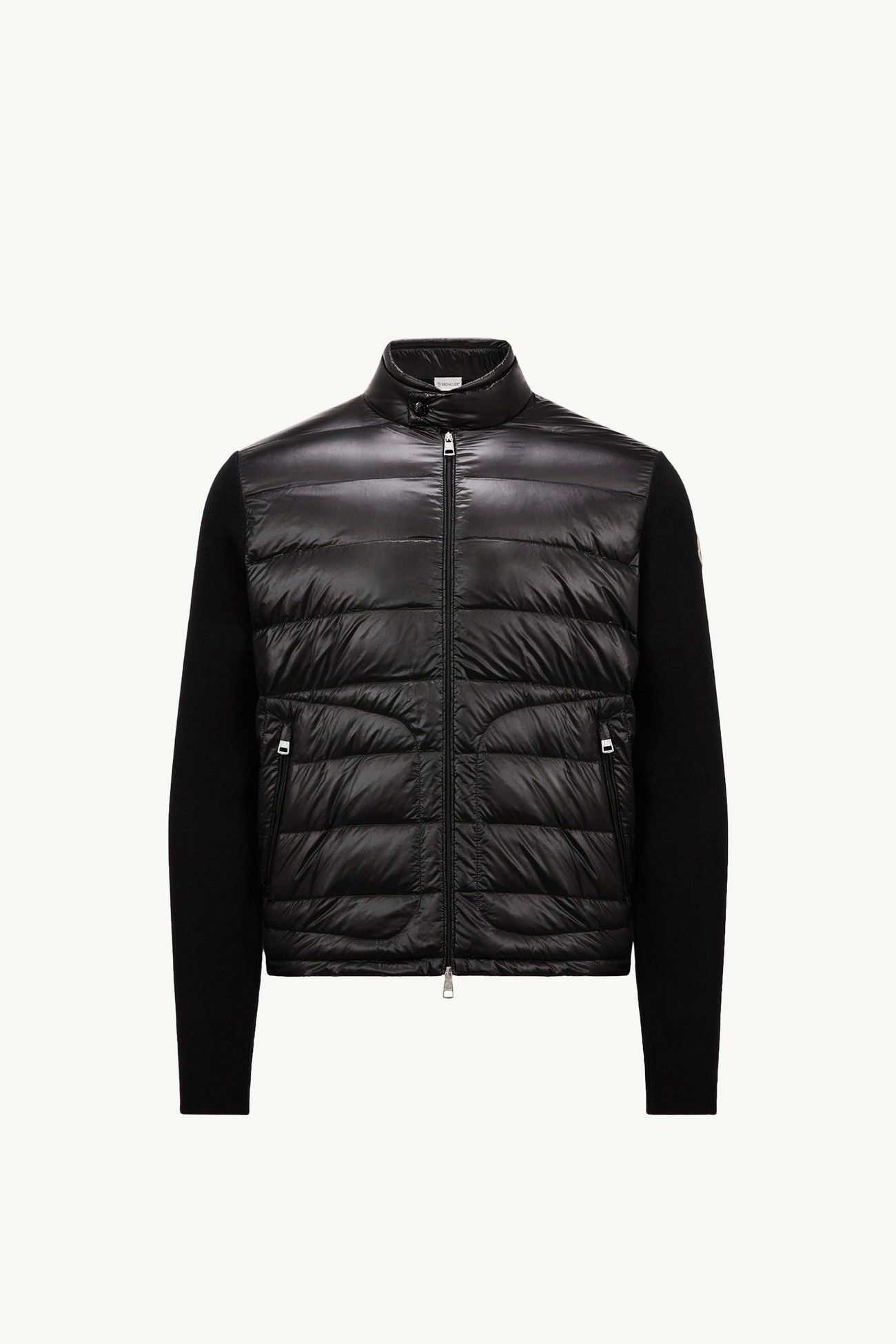 Cardigan zippé matelassé en laine Hommes Noir Moncler 2