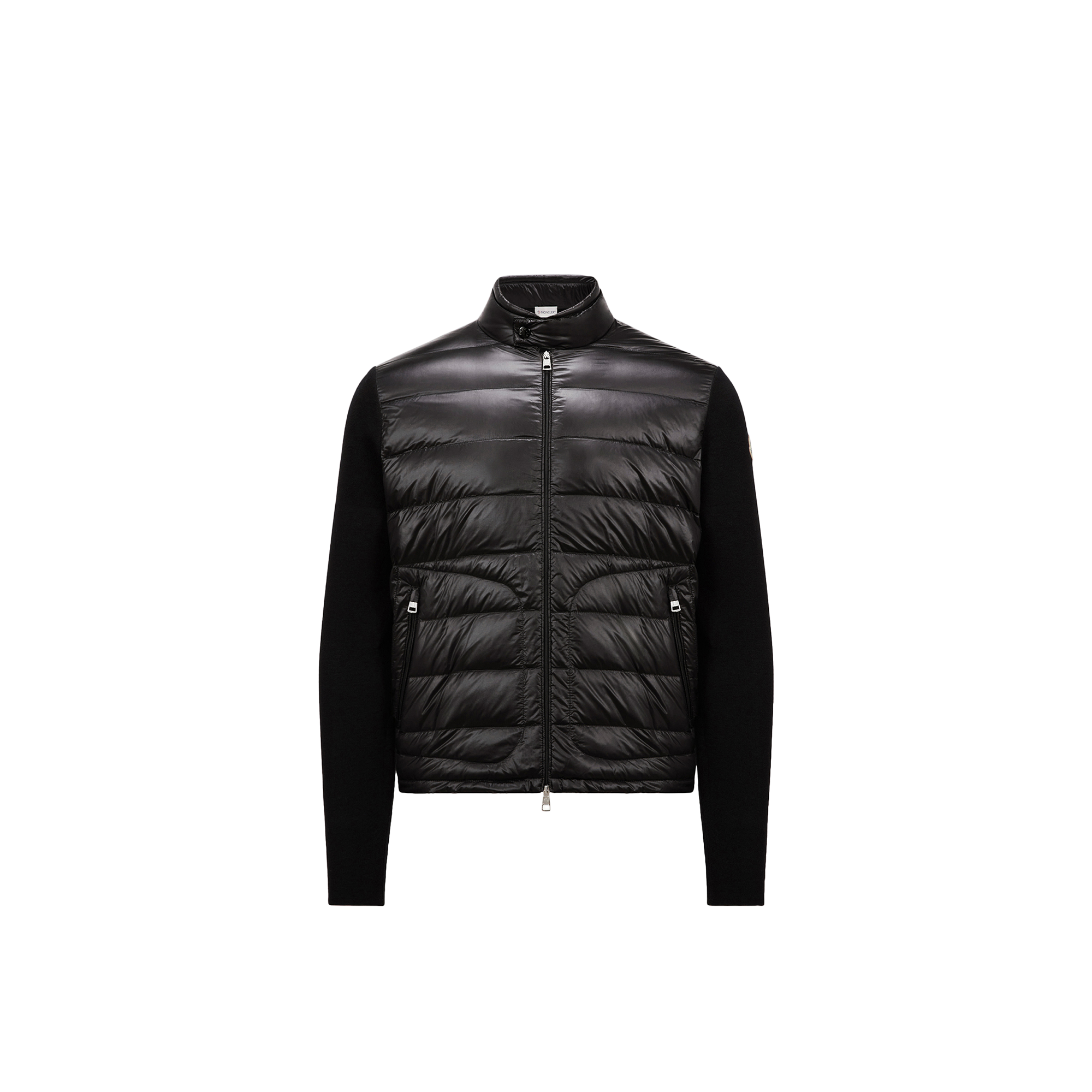 Moncler   Padded Wool Zip-Up Cardigan for Men in Black, Size: L