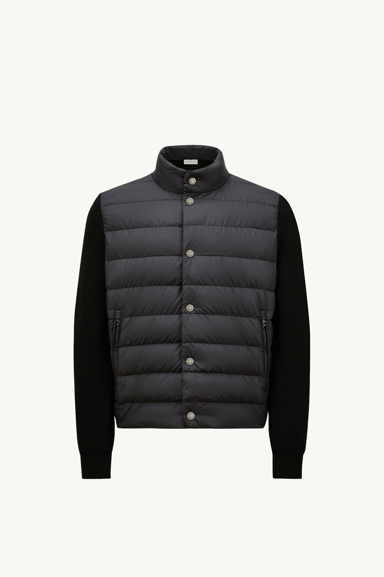Cárdigan acolchado de algodón con cremallera Hombre Negro Moncler 2