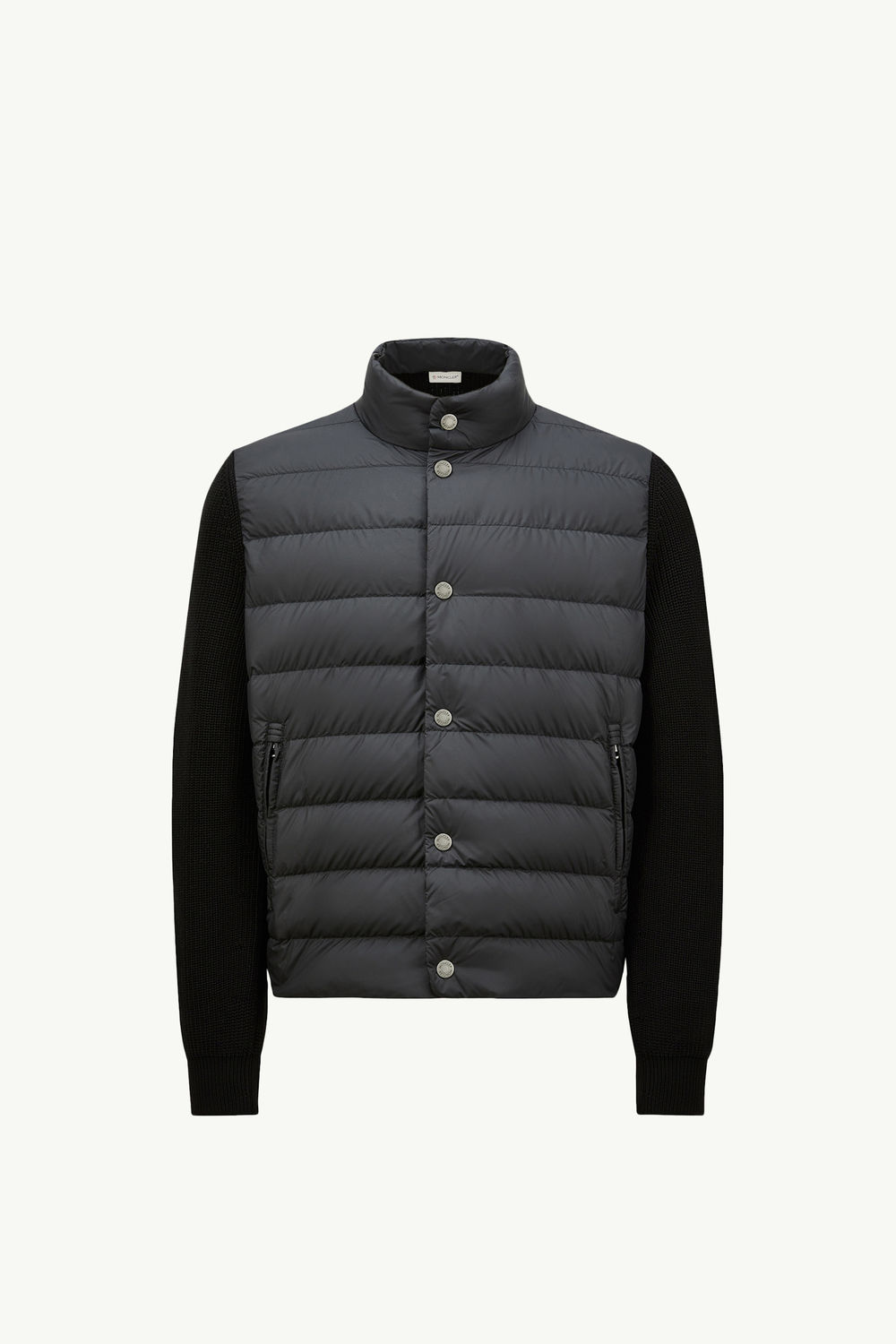 Padded Cotton Zip-Up Cardigan Men Black Moncler 2