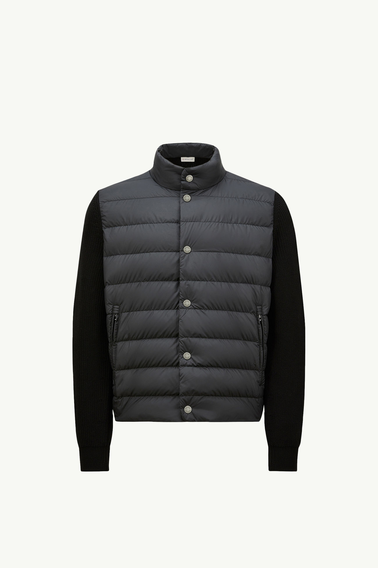 Padded Cotton Zip-Up Cardigan Men Black Moncler 2