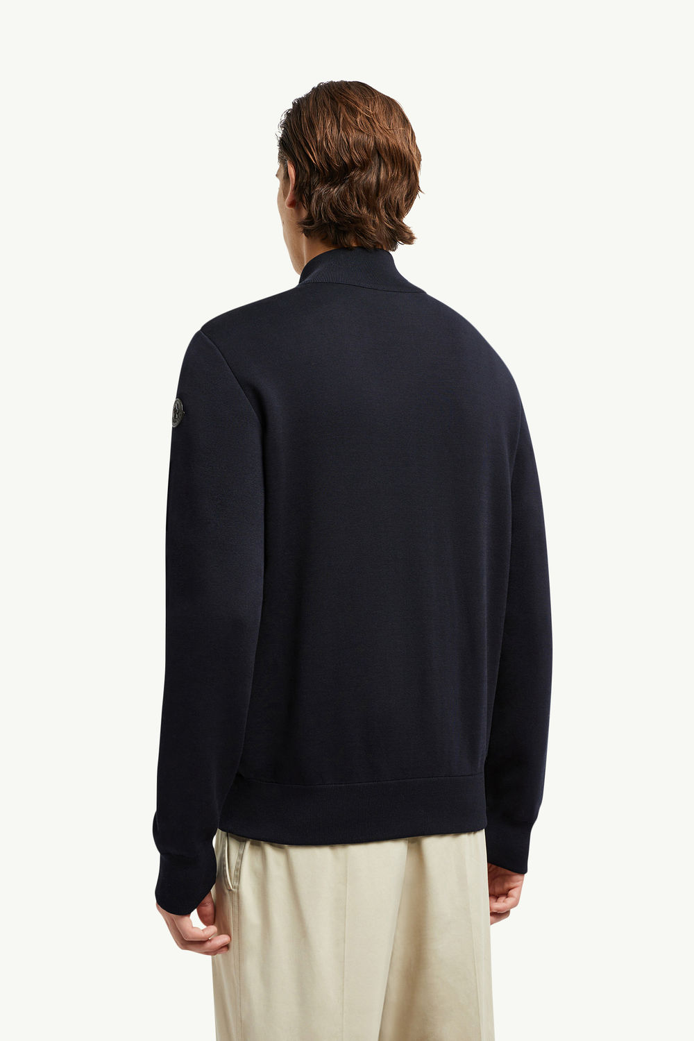 Padded Crêpe Cotton Zip-Up Cardigan Men Navy Blue Moncler 4