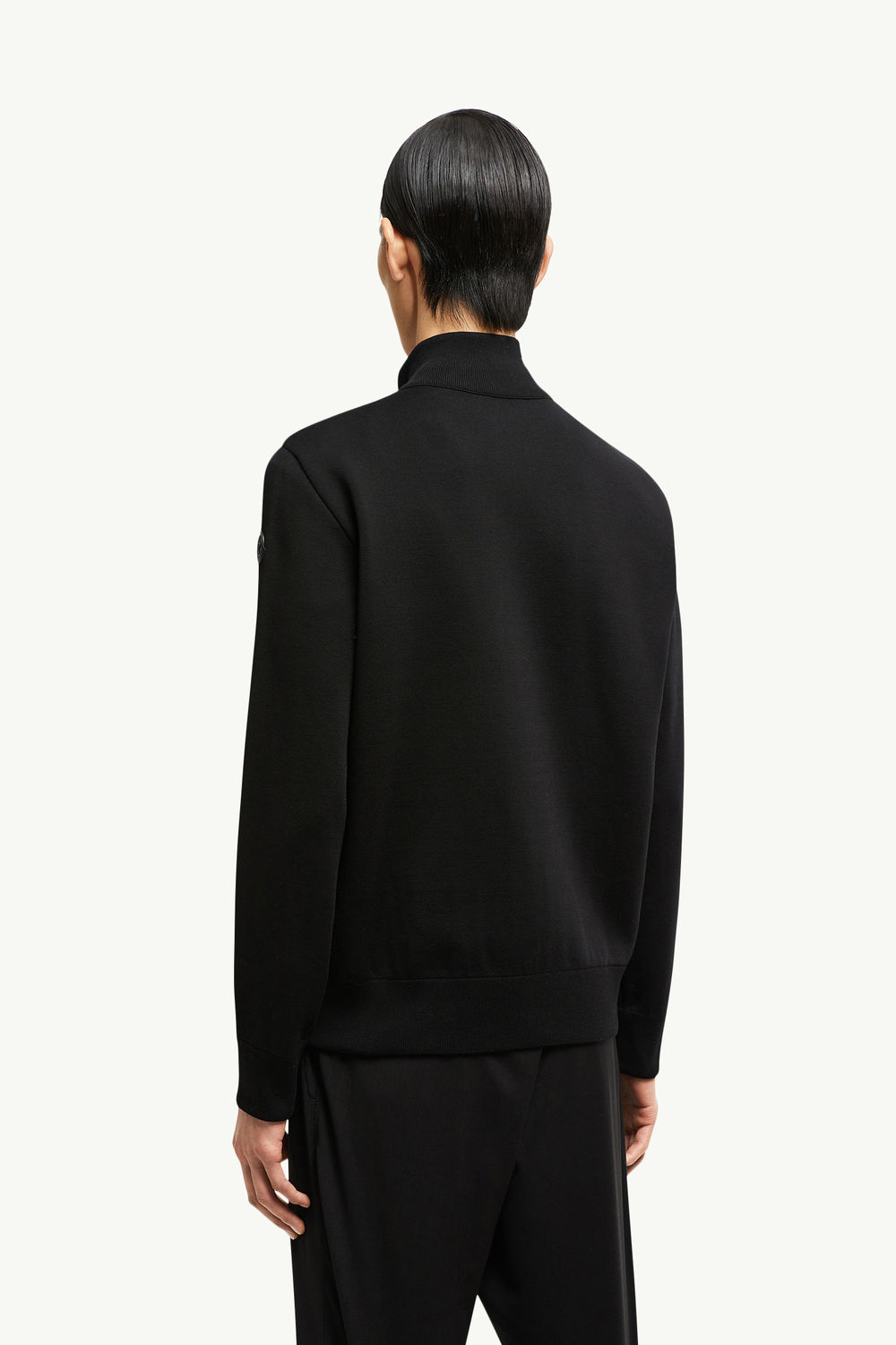 Padded Crêpe Cotton Zip-Up Cardigan Men Black Moncler 4