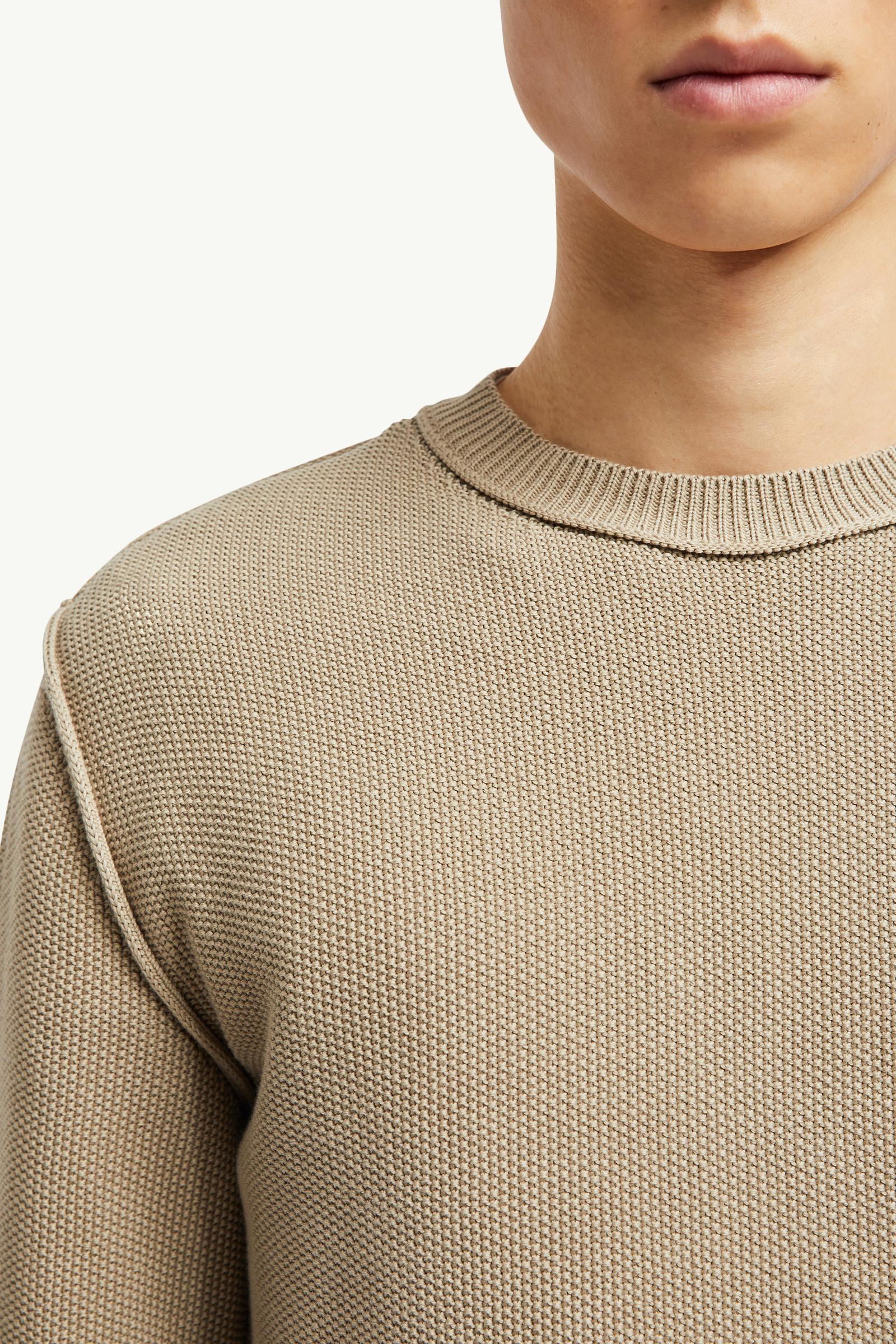 MONCLER アイボリー サマーニット Light Beige Textured Cotton Sweater - Sweaters & Cardigans