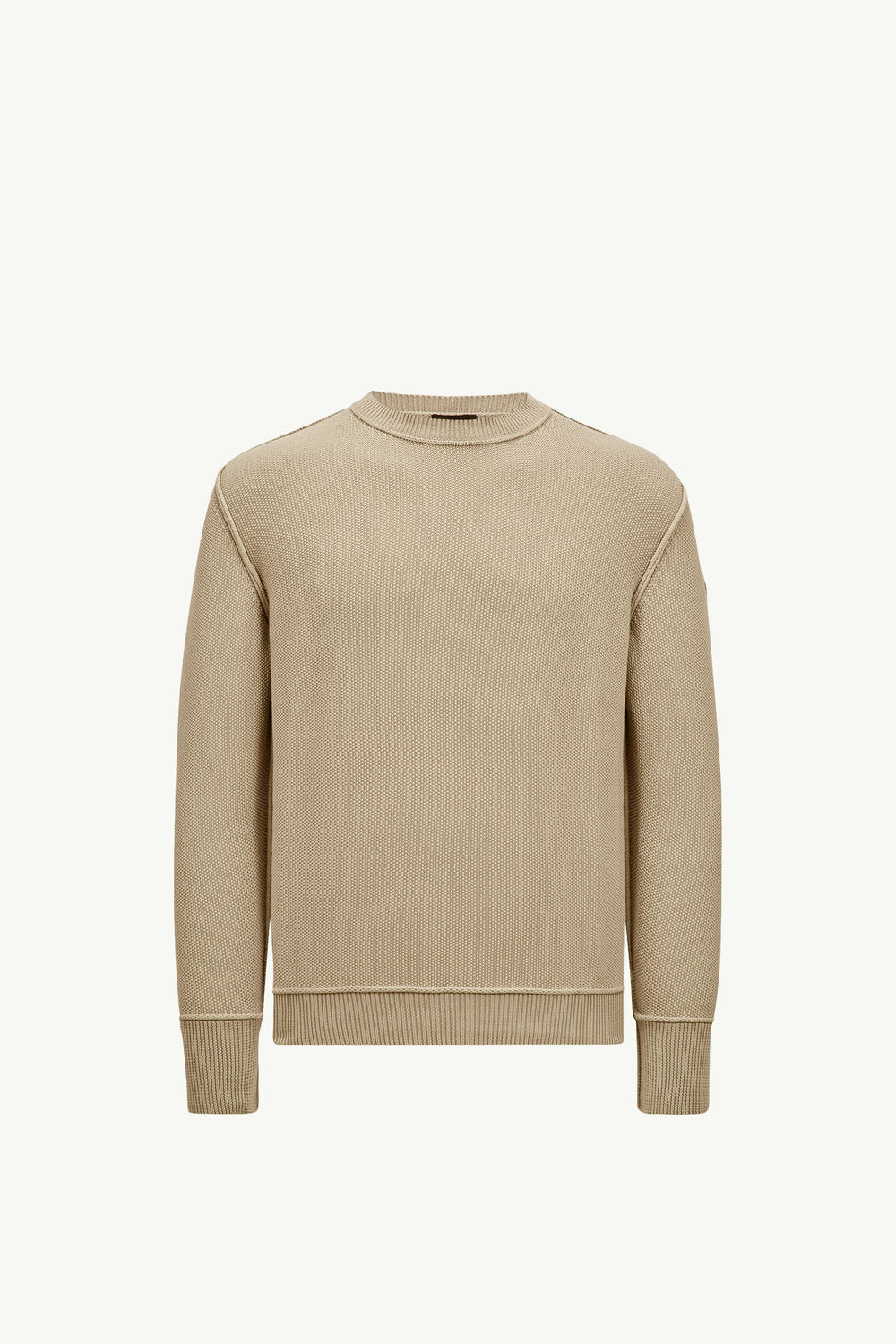 Textured Cotton Jumper Men Light Beige Moncler 2