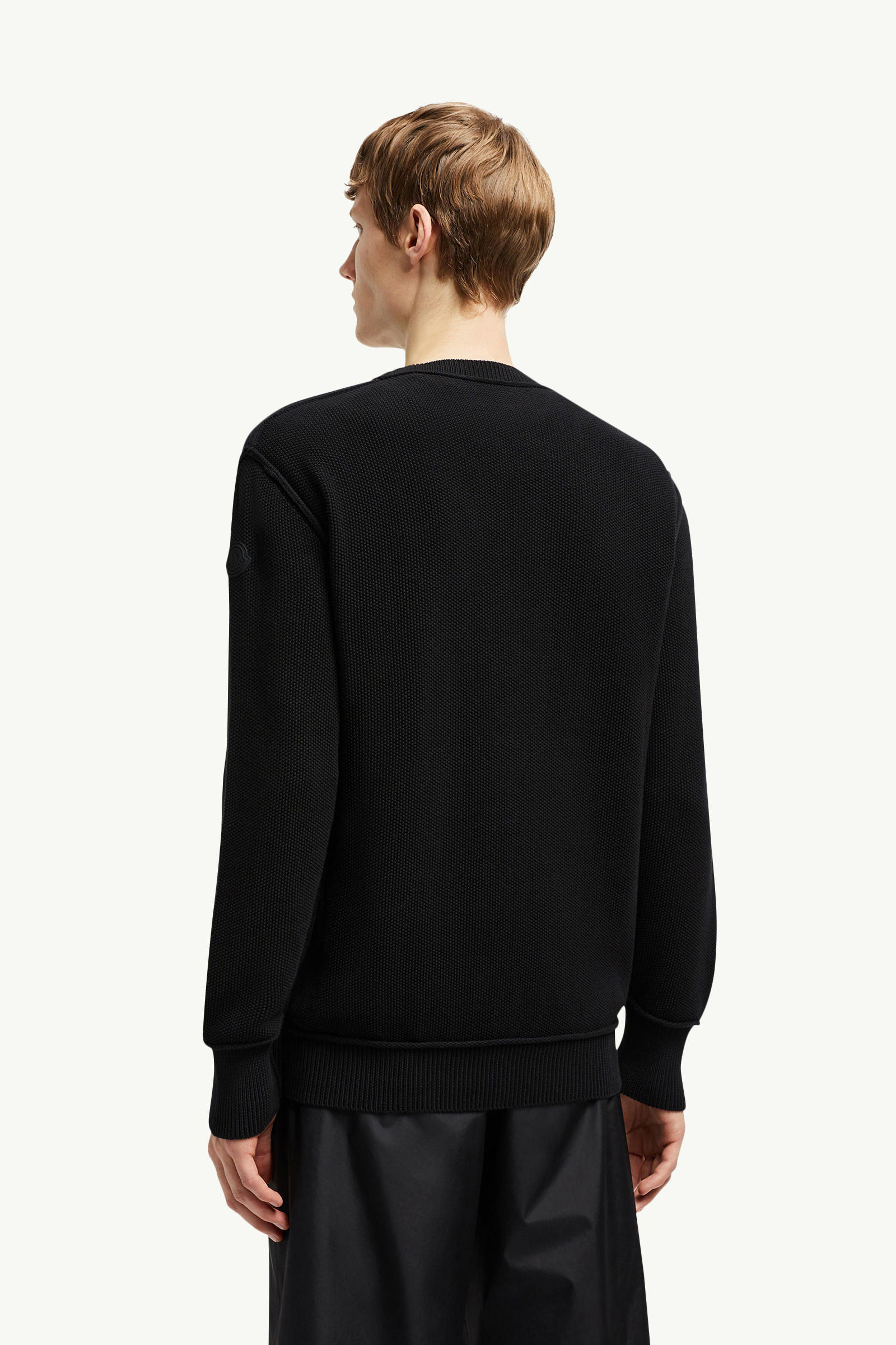 Pullover aus strukturierter Baumwolle Herren Schwarz Moncler 4