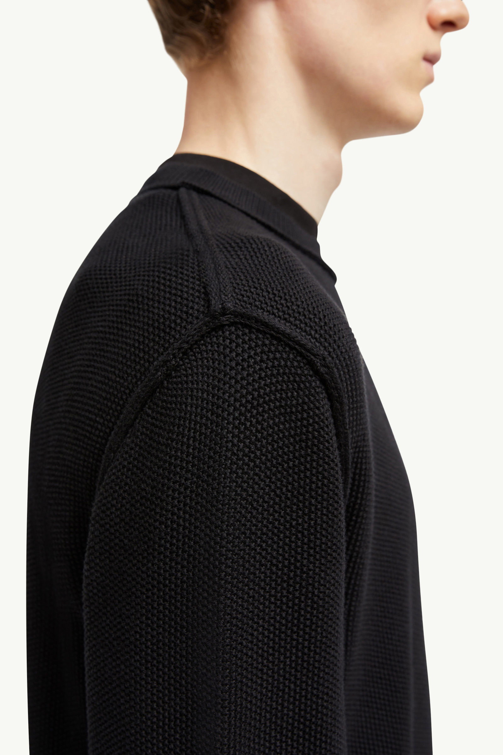 Pullover aus strukturierter Baumwolle Herren Schwarz Moncler 6