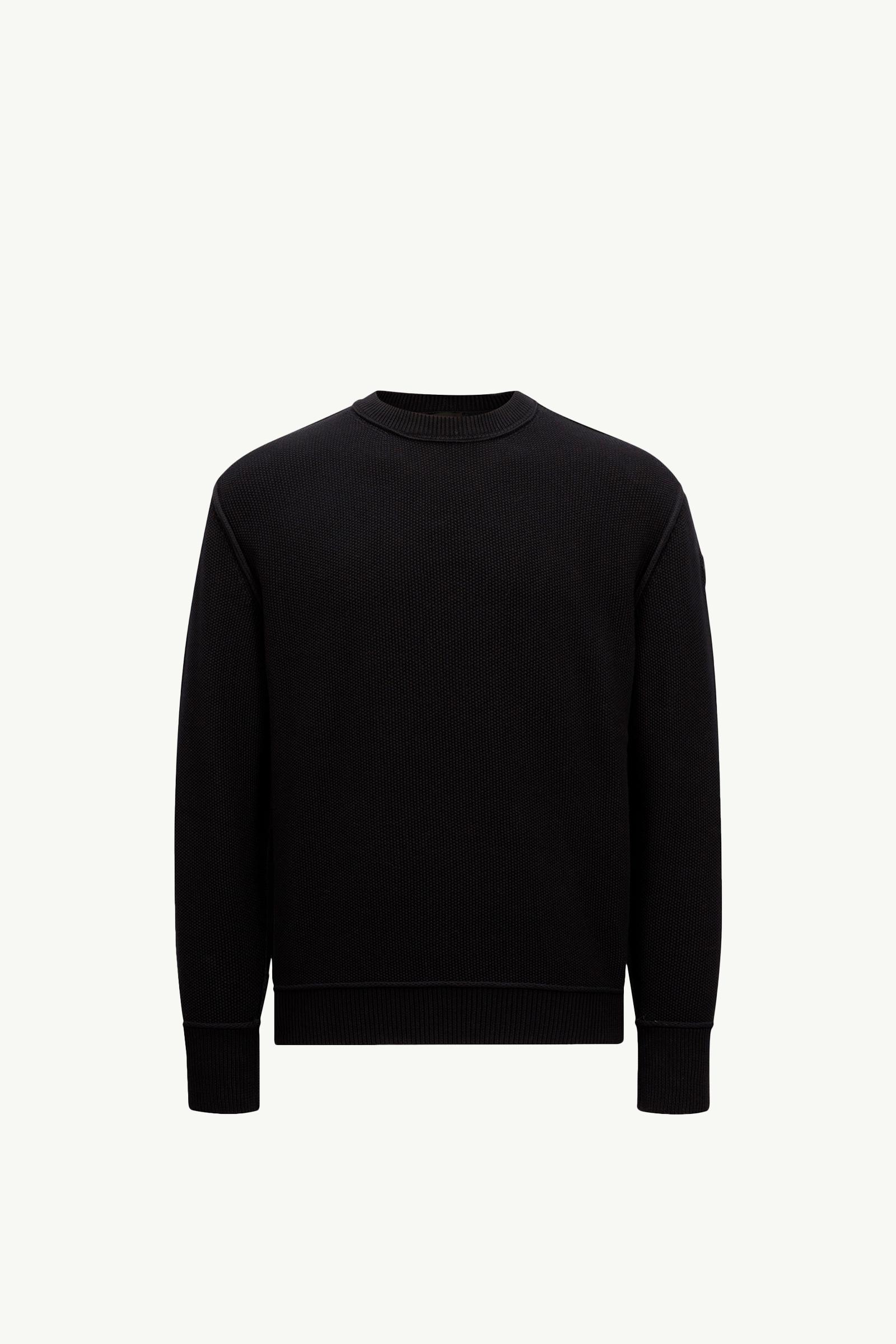 Black Embroidered Logo Wool Sweater - Sweaters & Cardigans
