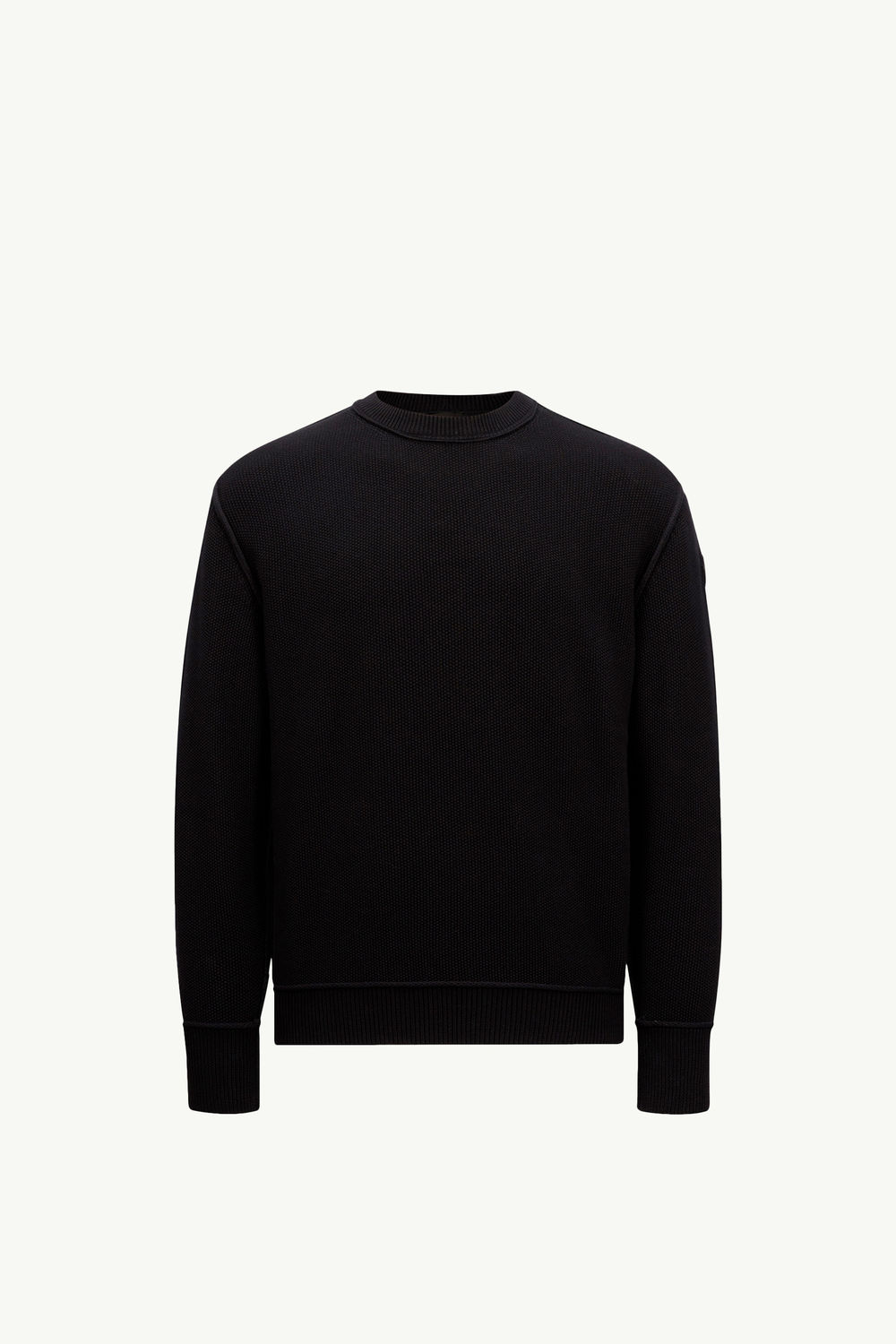 Textured Cotton Jumper Men Black Moncler 2