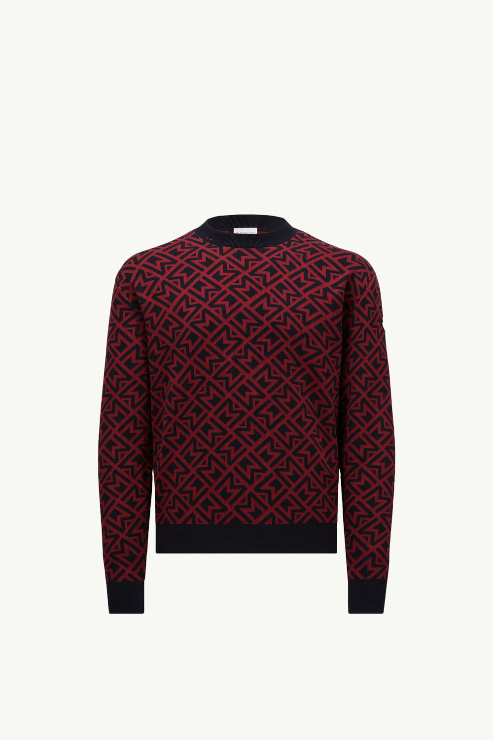 Jersey de jacquard de algodón con monograma Hombre Azul & Rojo Moncler 2