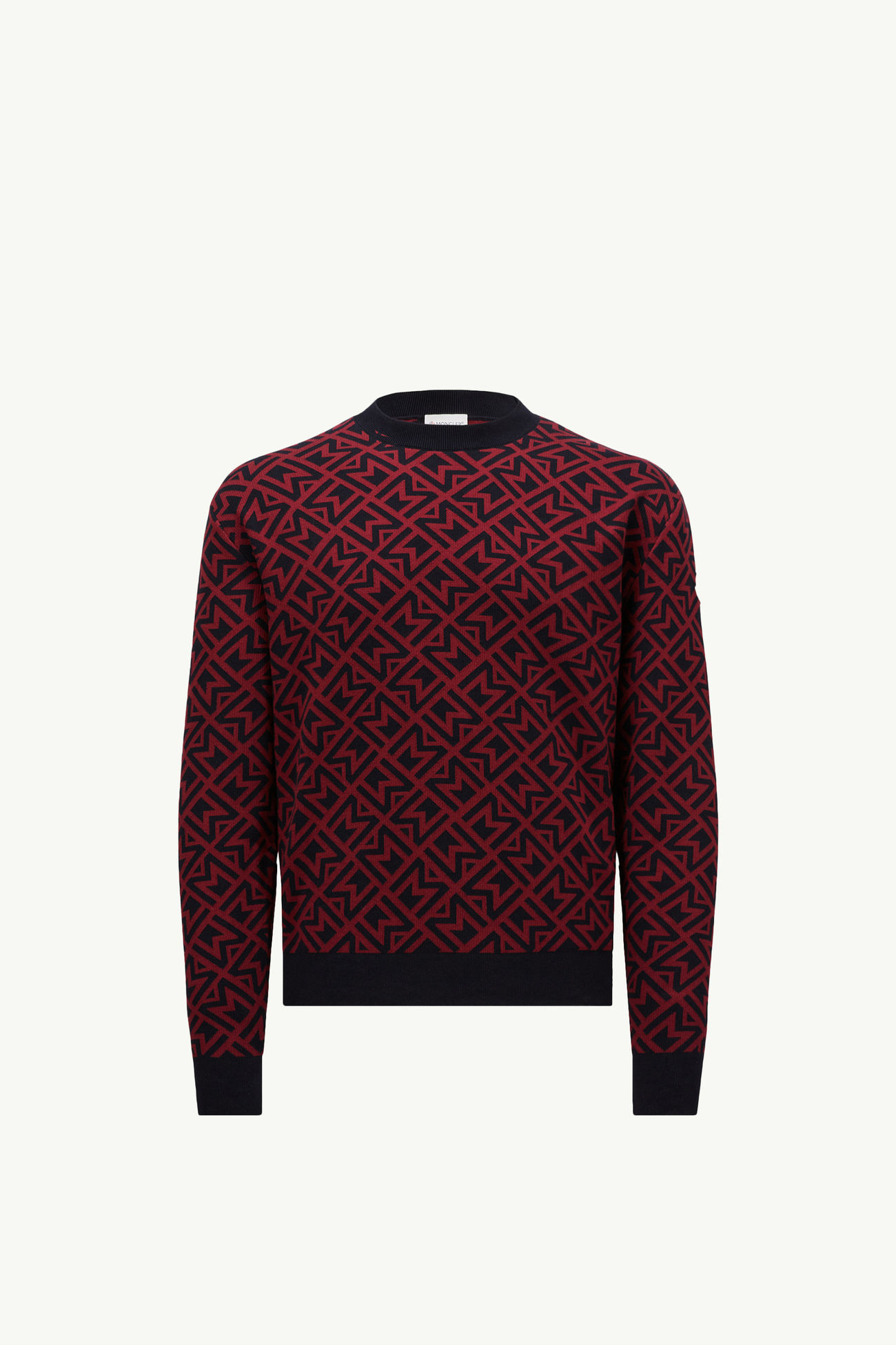 Monogram Cotton Jacquard Jumper Men Blue & Red Moncler 2
